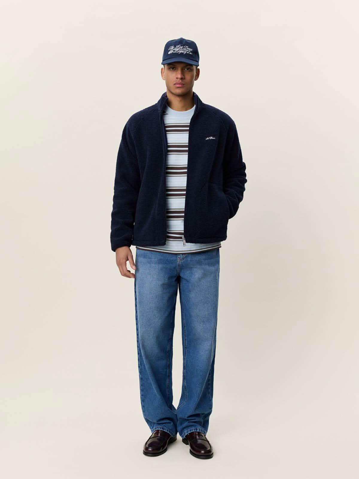 Les Deux Patch Teddy Jacket Dark Navy