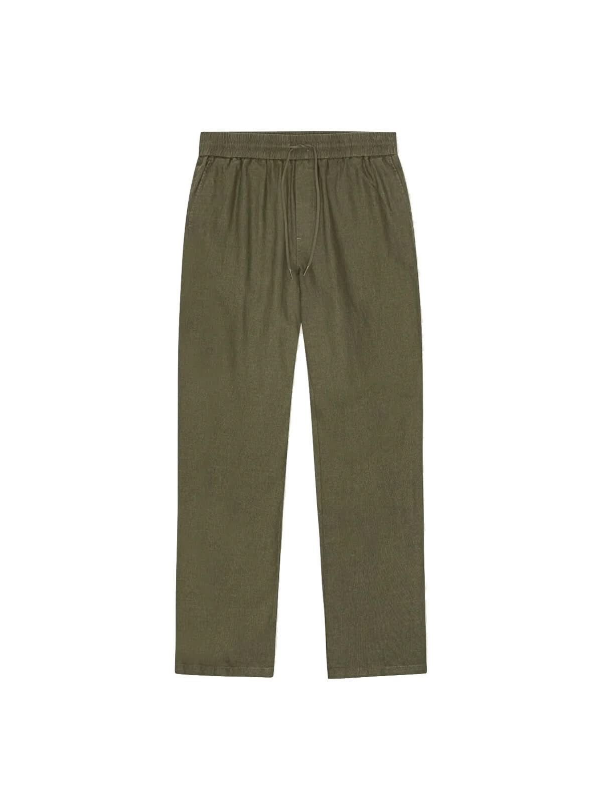 Les Deux Patrick Linen Pants Olive Night