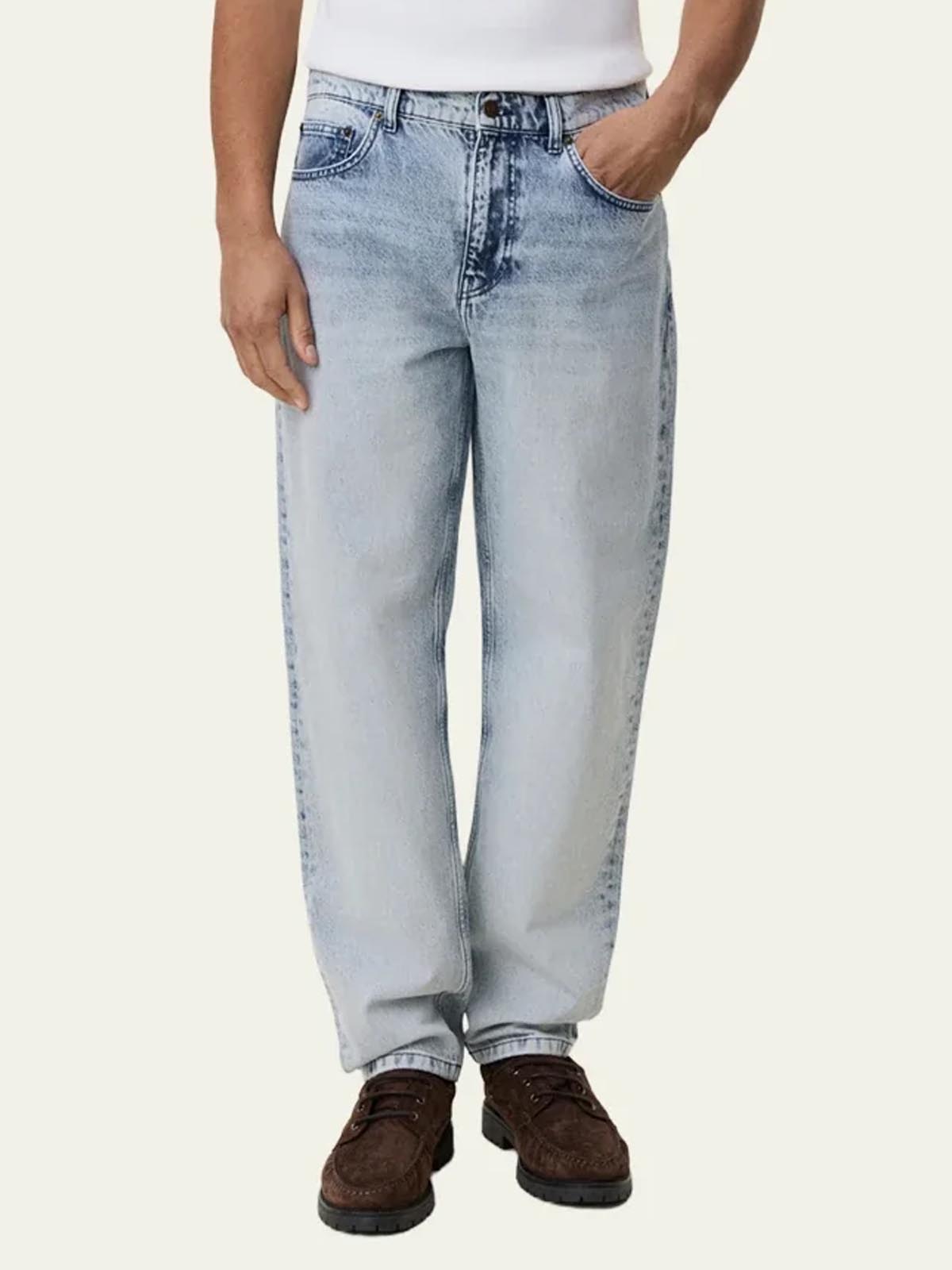 Les Deux Ryder Bleached Denim Jeans Light Ice Blue Wash L32