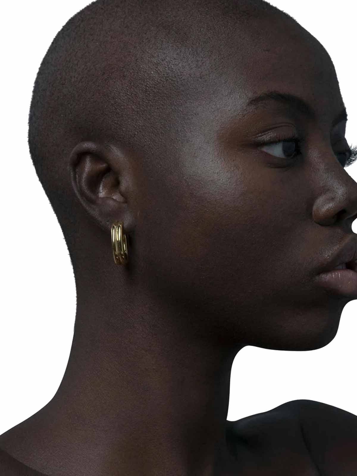 Les Solides Double Oval Hoops Gold