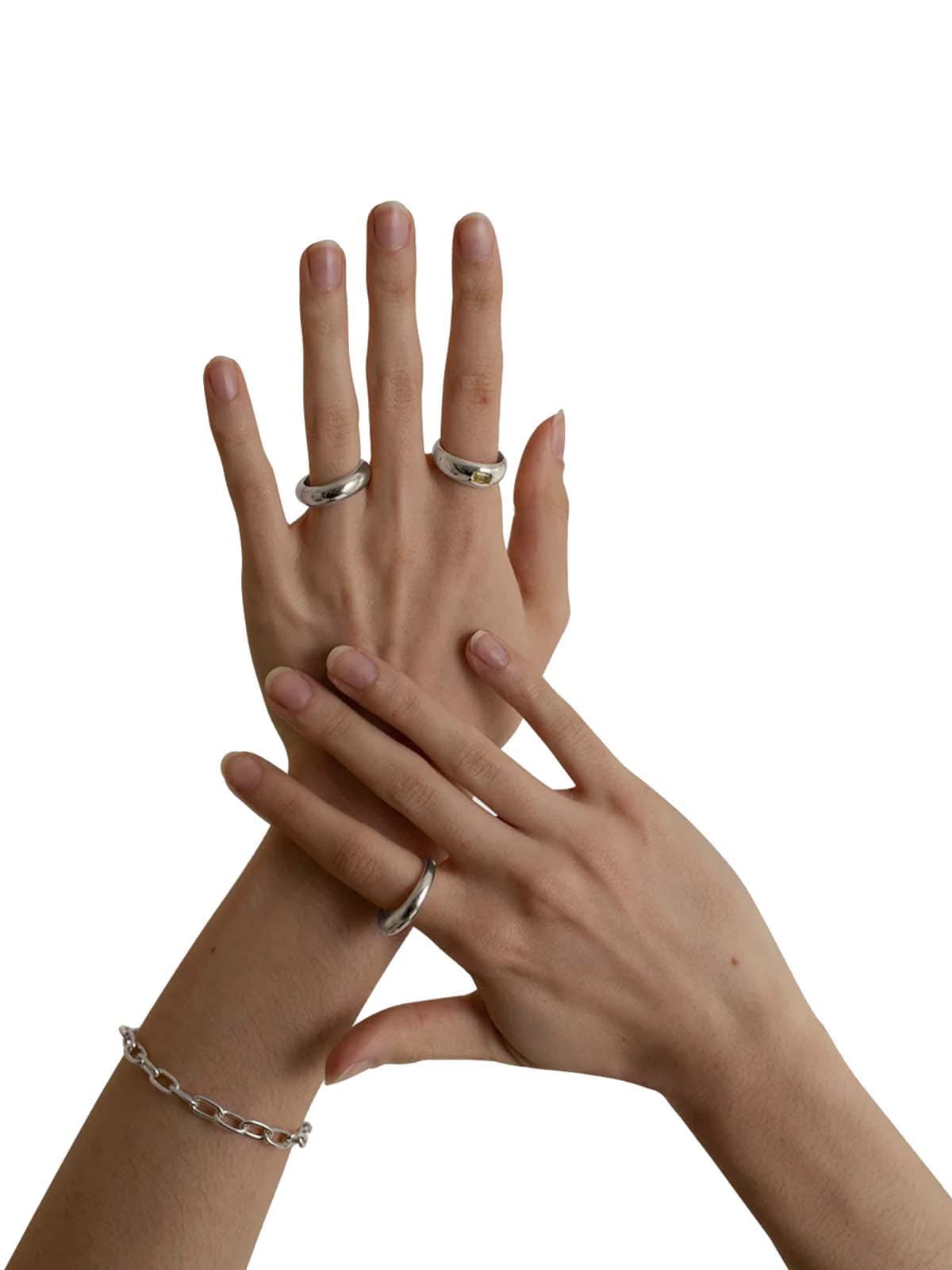 Les Solides Moon Ring Silver
