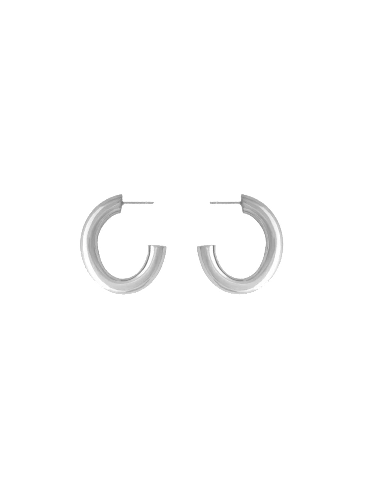 Les Solides Oval Bold Hoops Silver