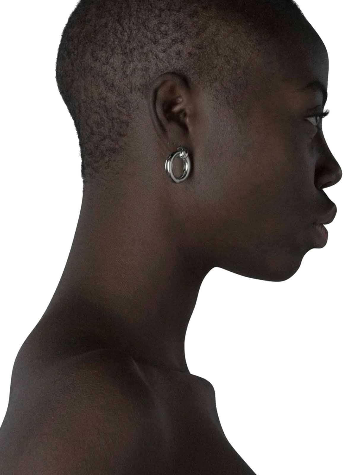 Les Solides Retro Single Hoops Silver