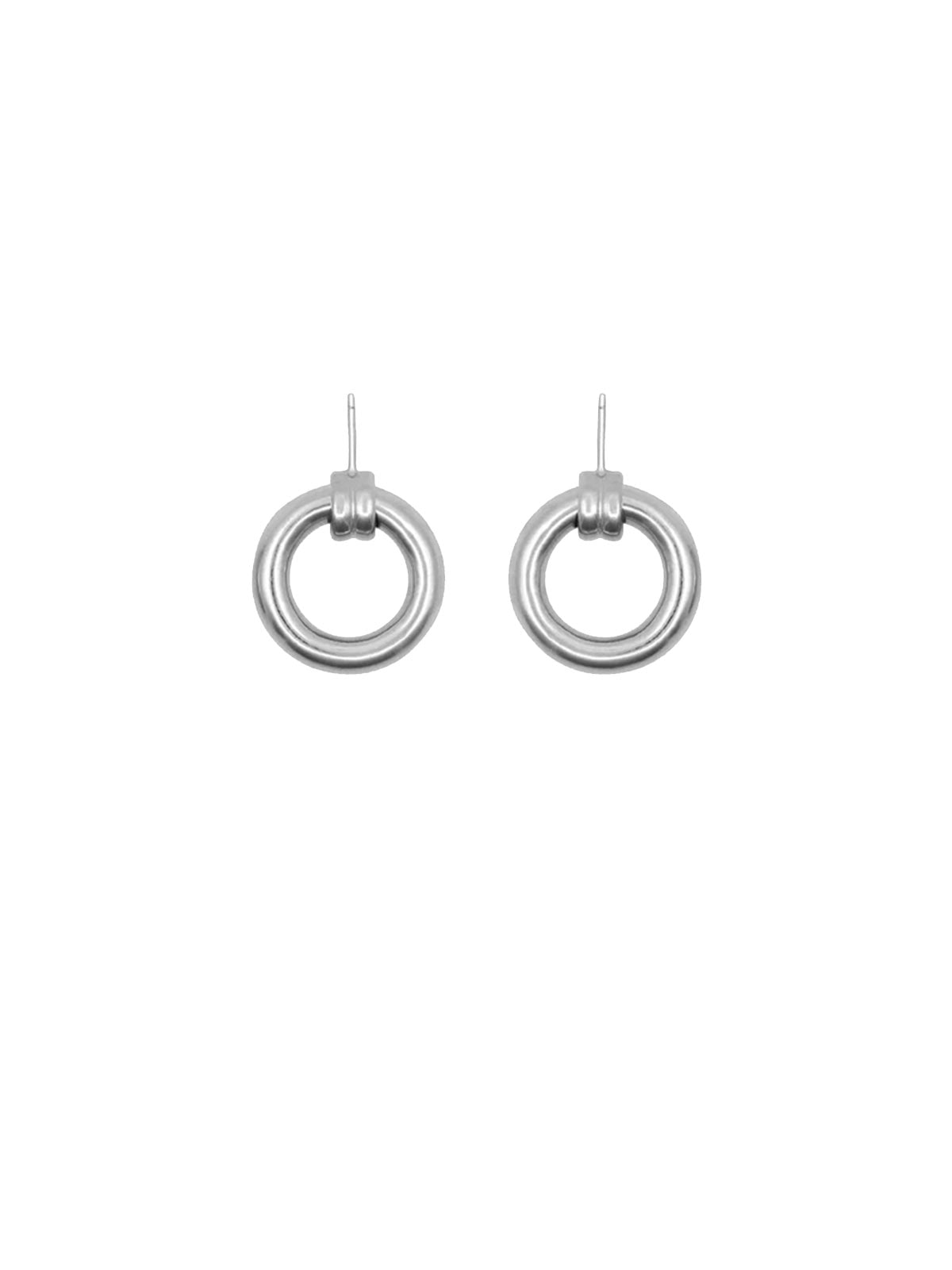 Les Solides Retro Single Hoops Silver