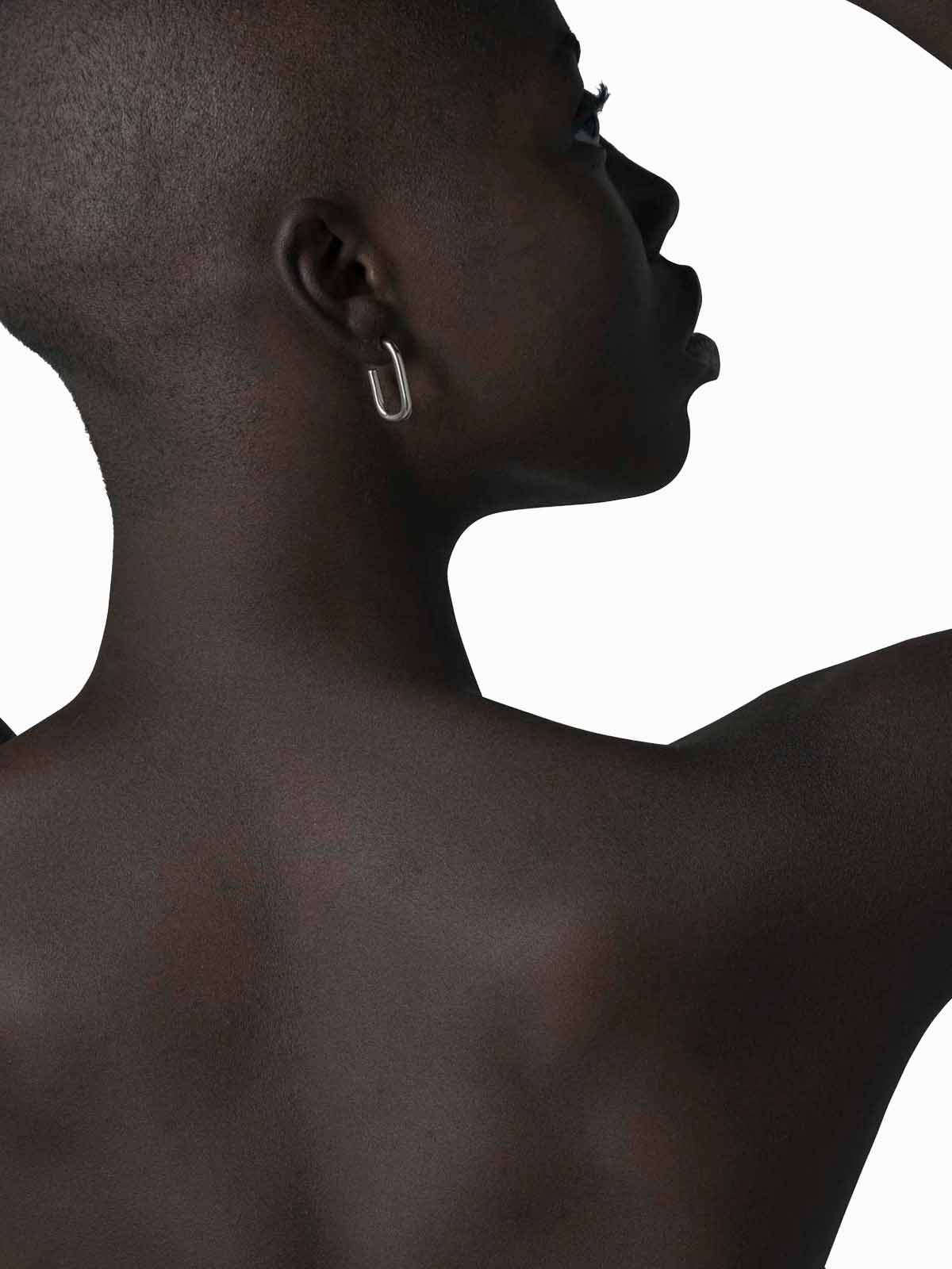 Les Solides Square Oval Hoops Silver