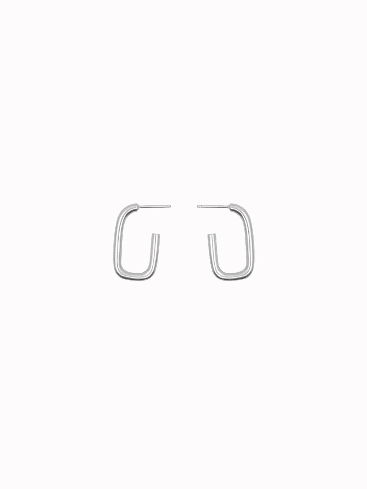 Les Solides Square Oval Hoops Silver