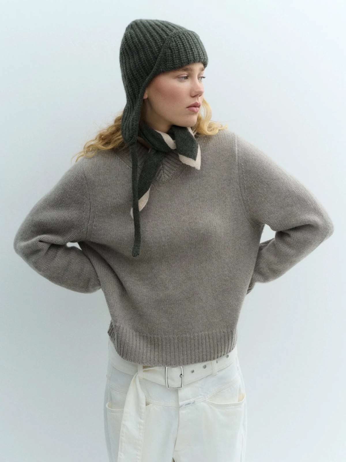 Lovem Aviator Cashmere Hat Green