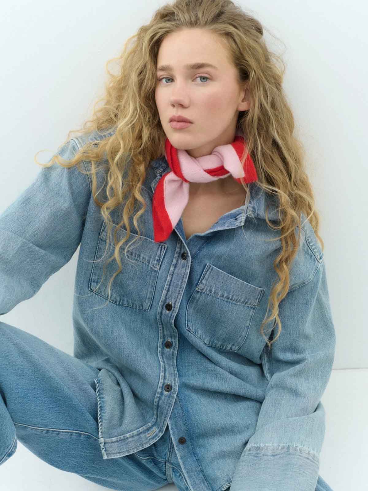 Lovem Mini Scarf Pink Red