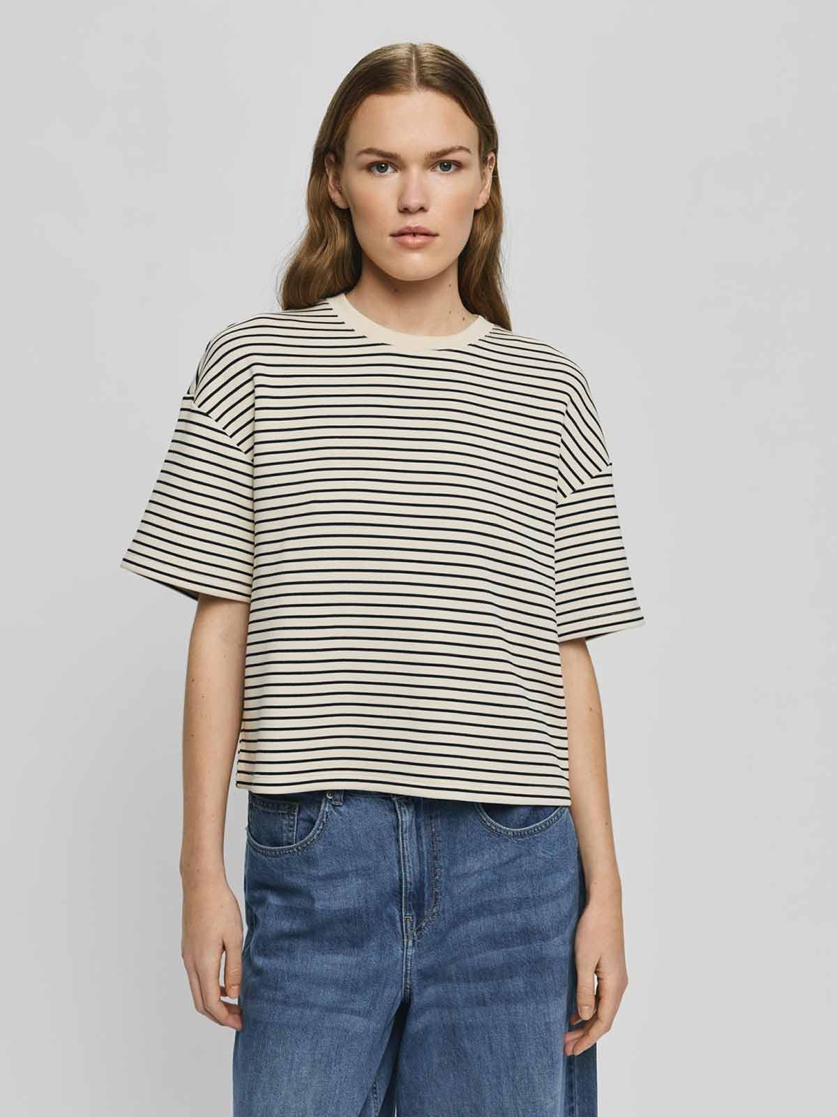 MSCH Nilda Ima Q SS Sweatshirt Oatmeal Black