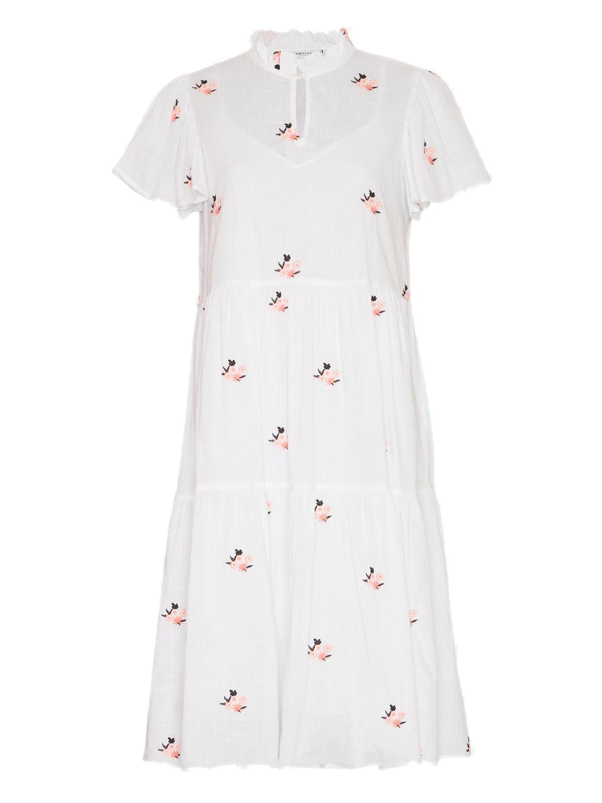 MSCH Elvyne SS Emb Dress Bright White