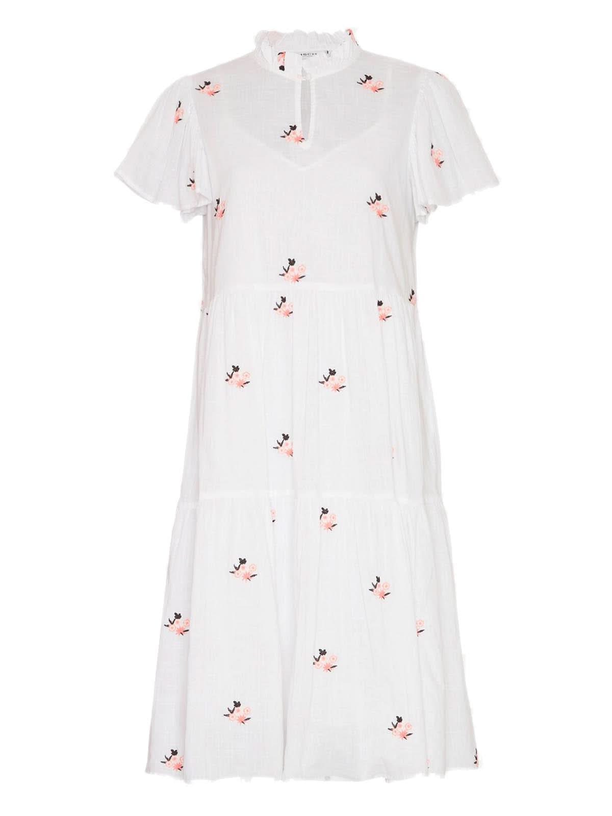MSCH Elvyne SS Emb Dress Bright White