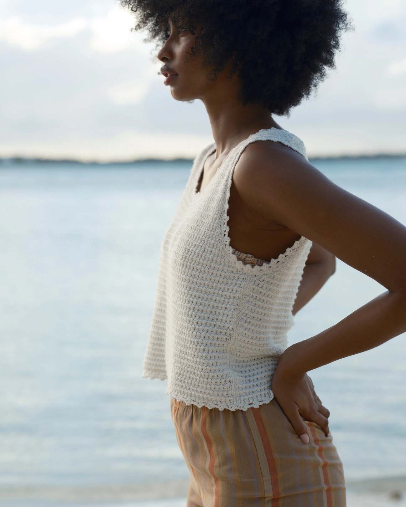 Mollusk Women Crochet Beach Tank Salt