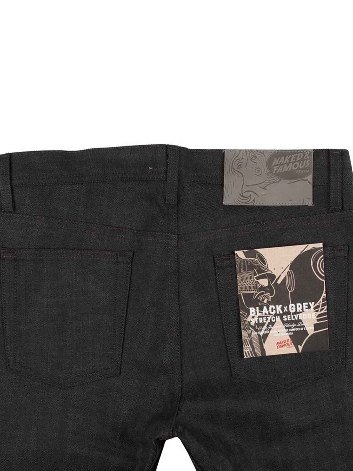 Naked & Famous Denim Weird Guy Black Grey Strech Selvedge L30
