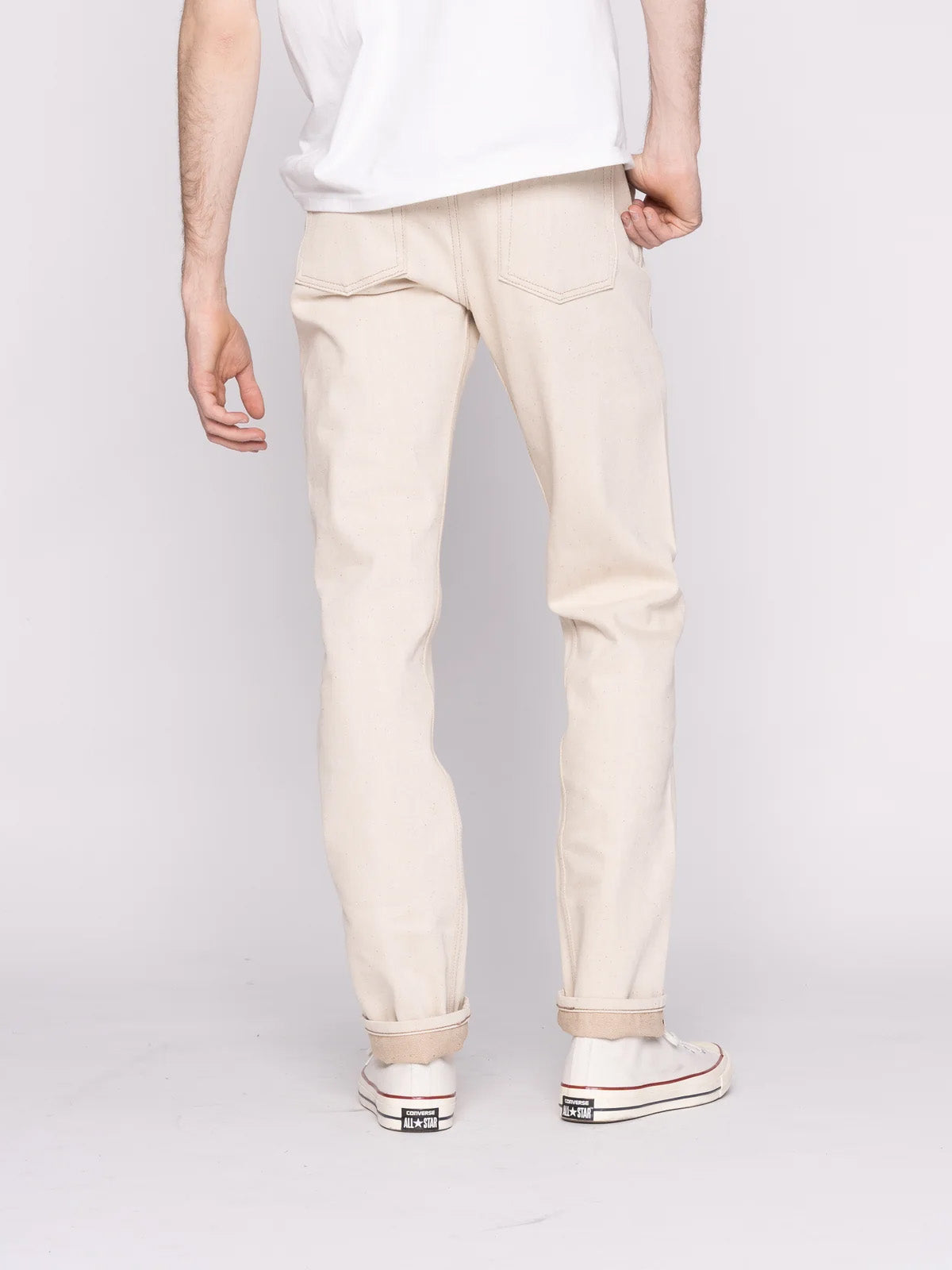 Naked & Famous Denim Weird Guy All Natural Ecru Foxfibre 13.6 oz Selvedge L32