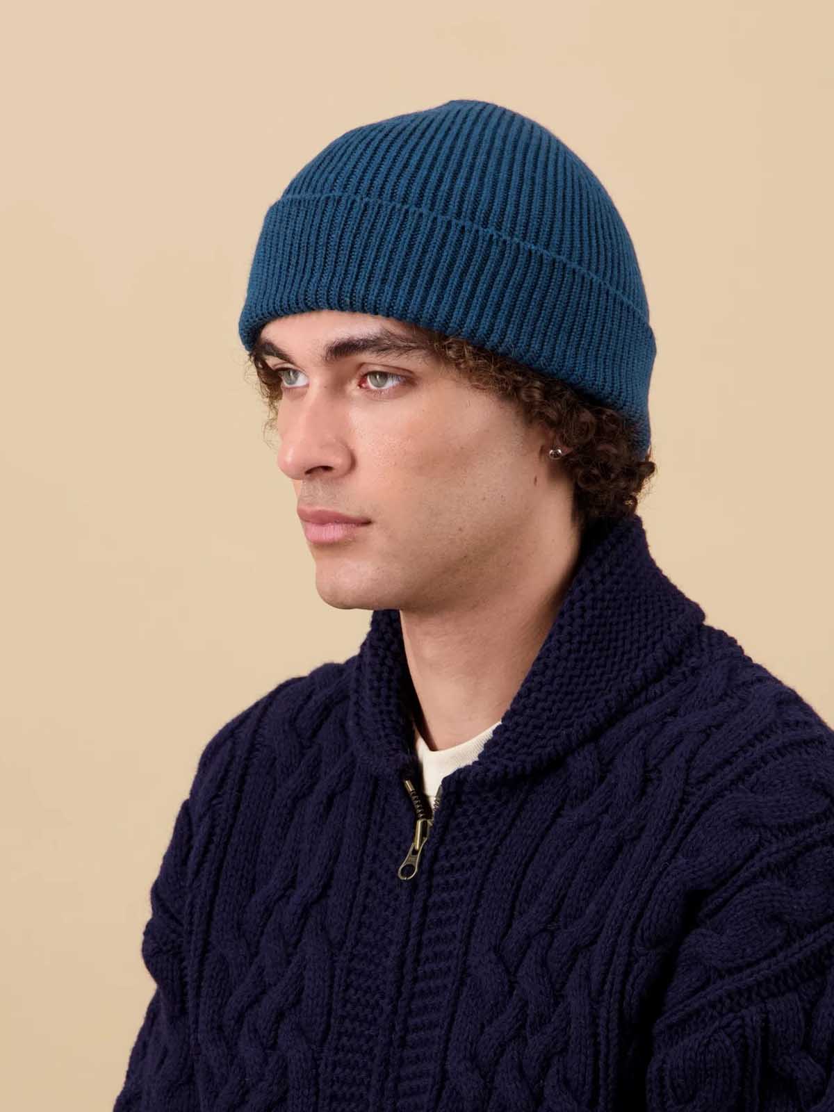 Nitto Beanie Ara Merino Wool Petrol Blue