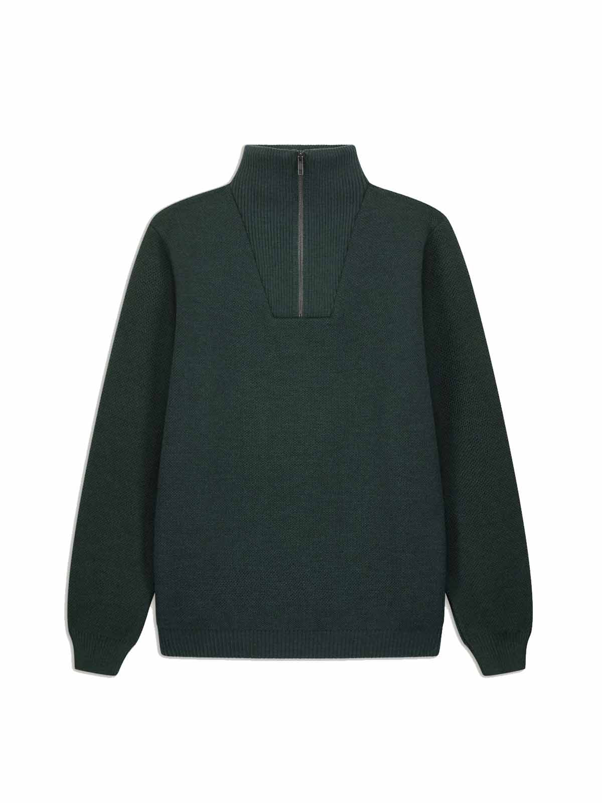 Nitto Merino Zip Jumper Youri Forest Green