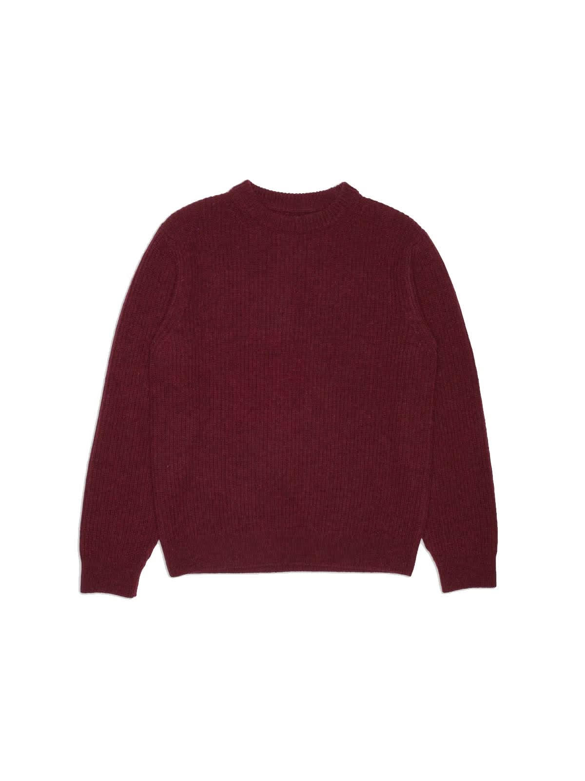 Nudie Jeans Co August Rib Wool Sweater Burgundy