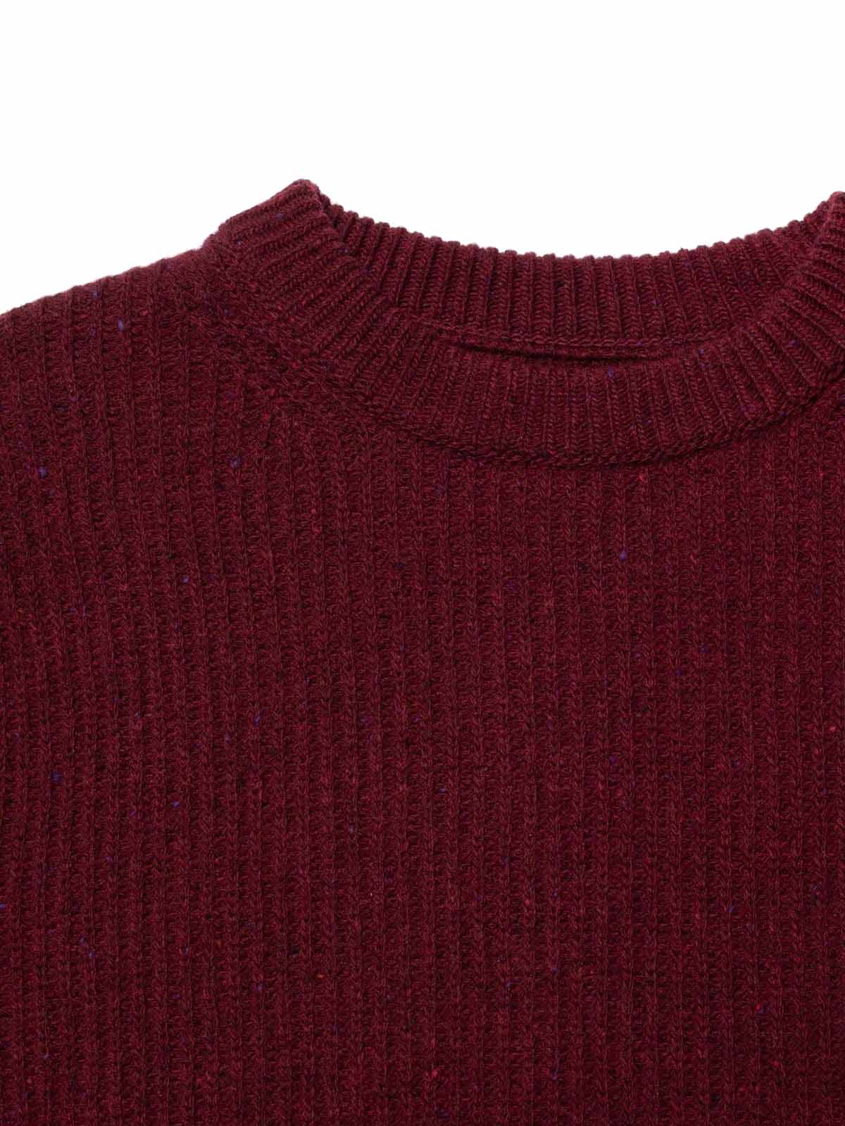 Nudie Jeans Co August Rib Wool Sweater Burgundy