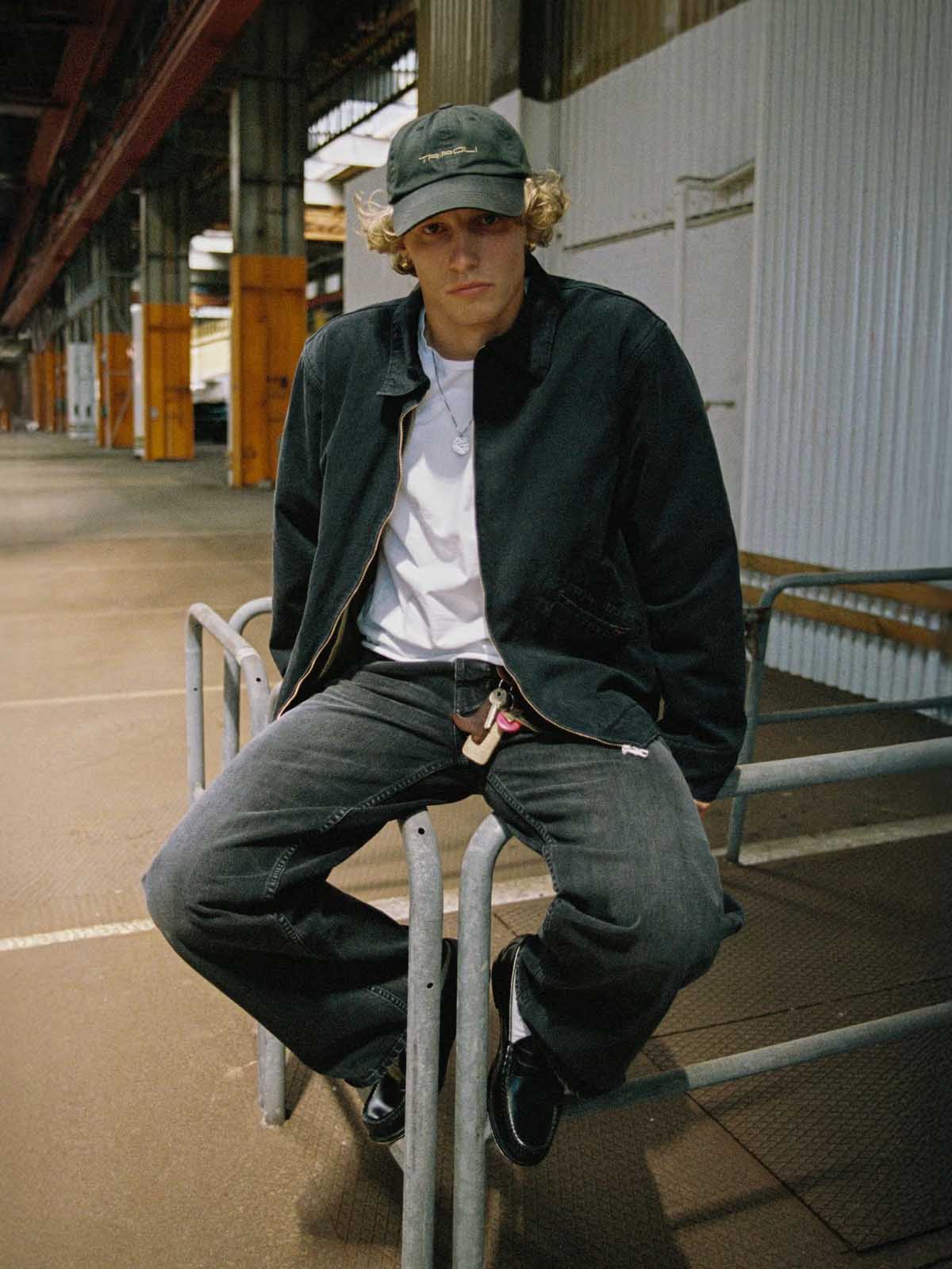 Nudie Jeans Co Blake Zip Jacket Duck Canvas Black