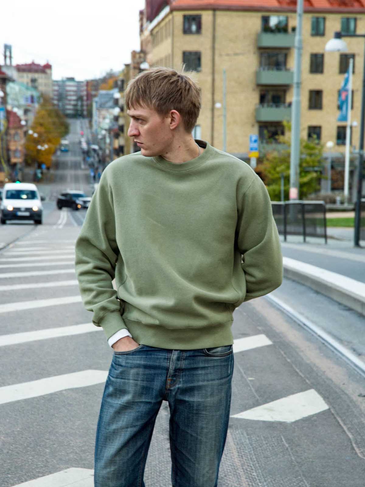 Nudie Jeans Co Hasse Crew Neck Sweatshirt Green