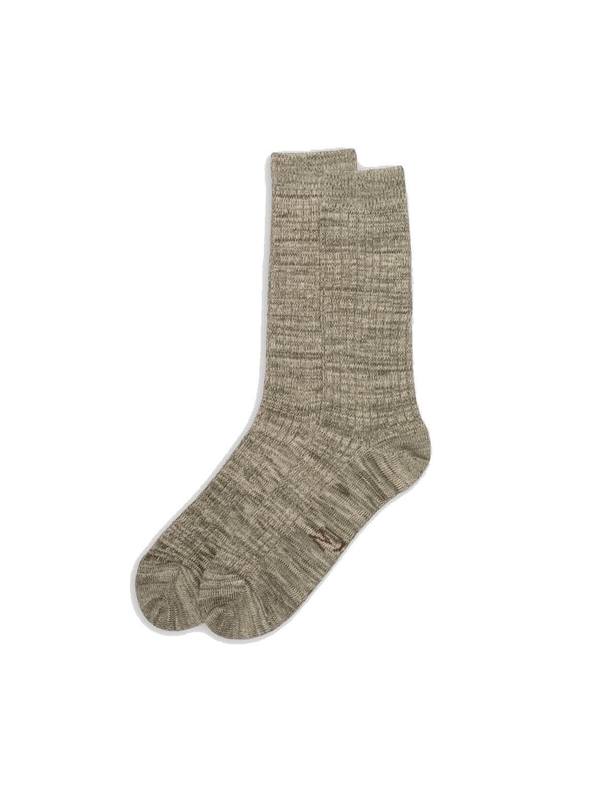 Nudie Jeans Co Rasmusson Mens Rib Sock Green/Beige