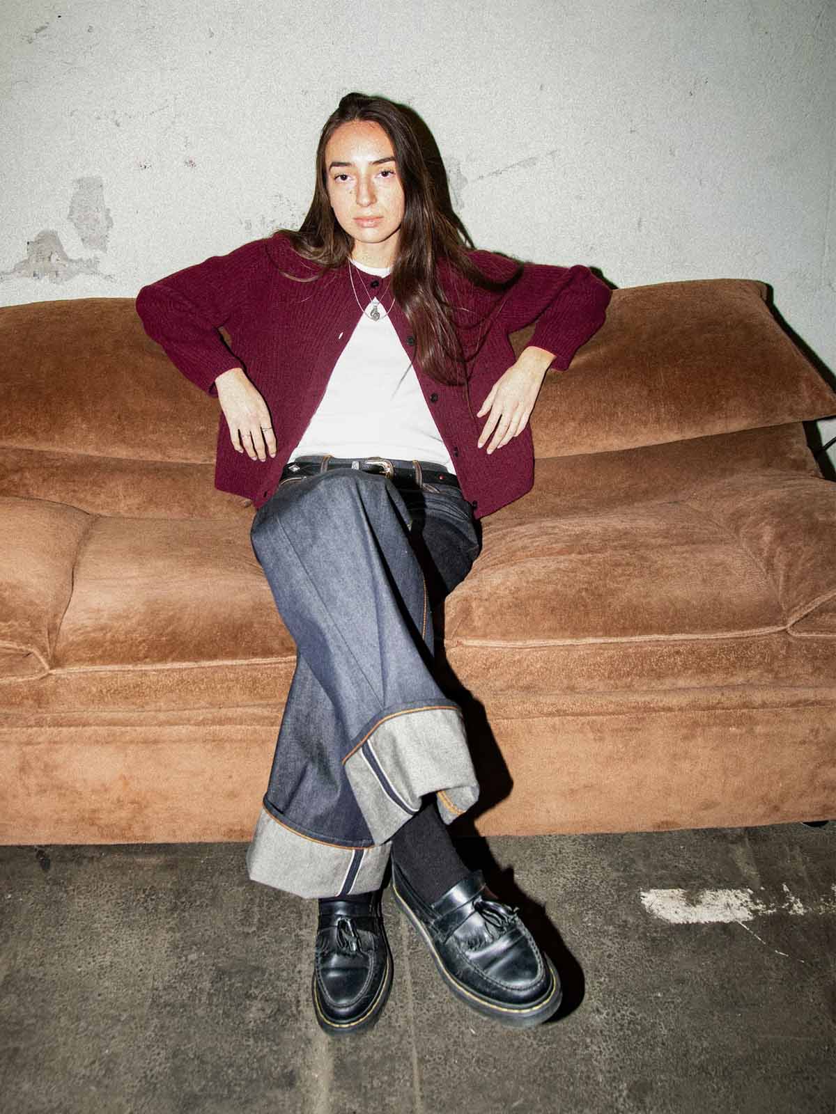 Nudie Jeans Co W's Ellen Cardigan Wool Burgundy