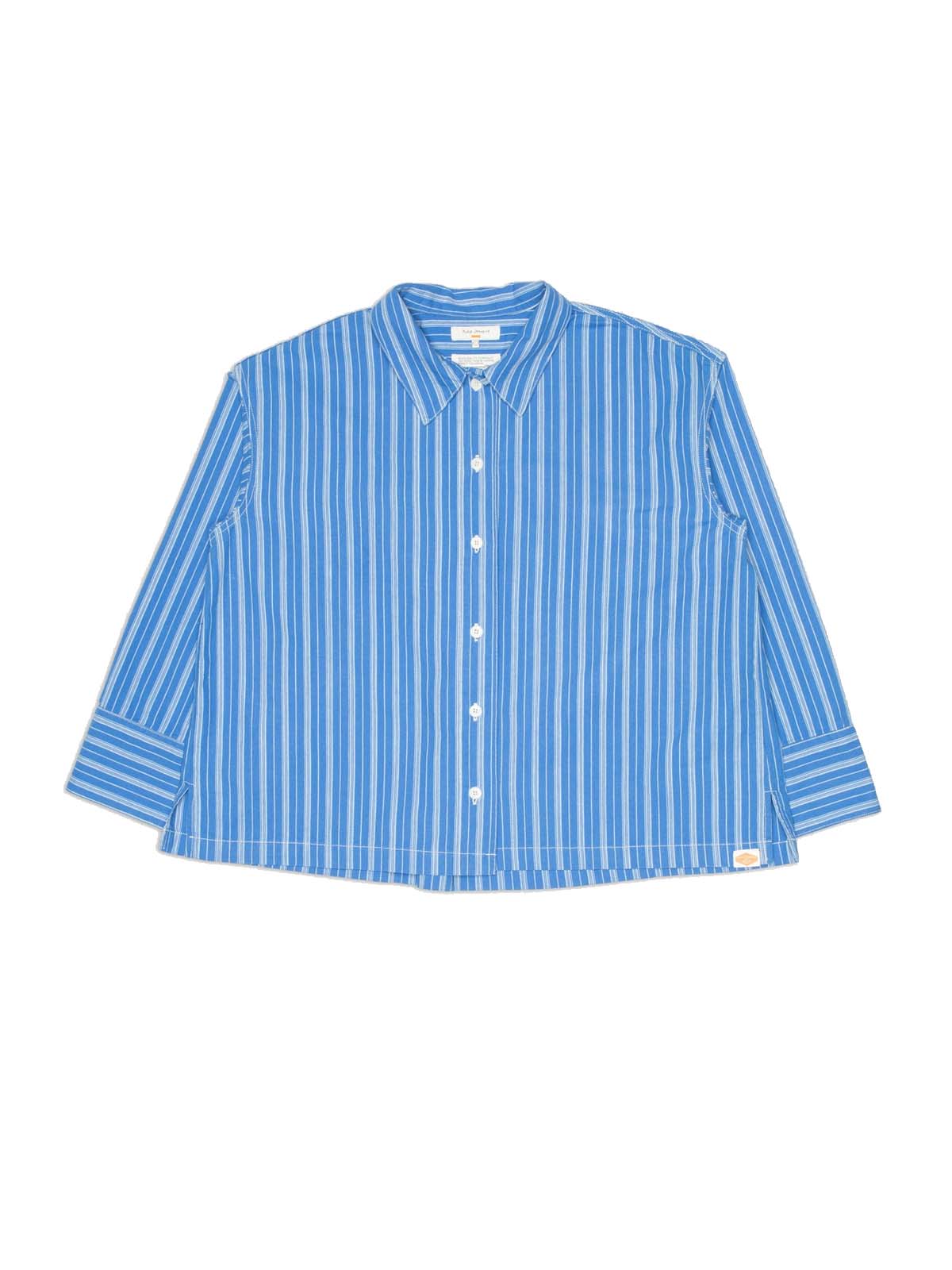 Nudie Jeans Co W's Jutta Shirt Striped Blue/Offwhite