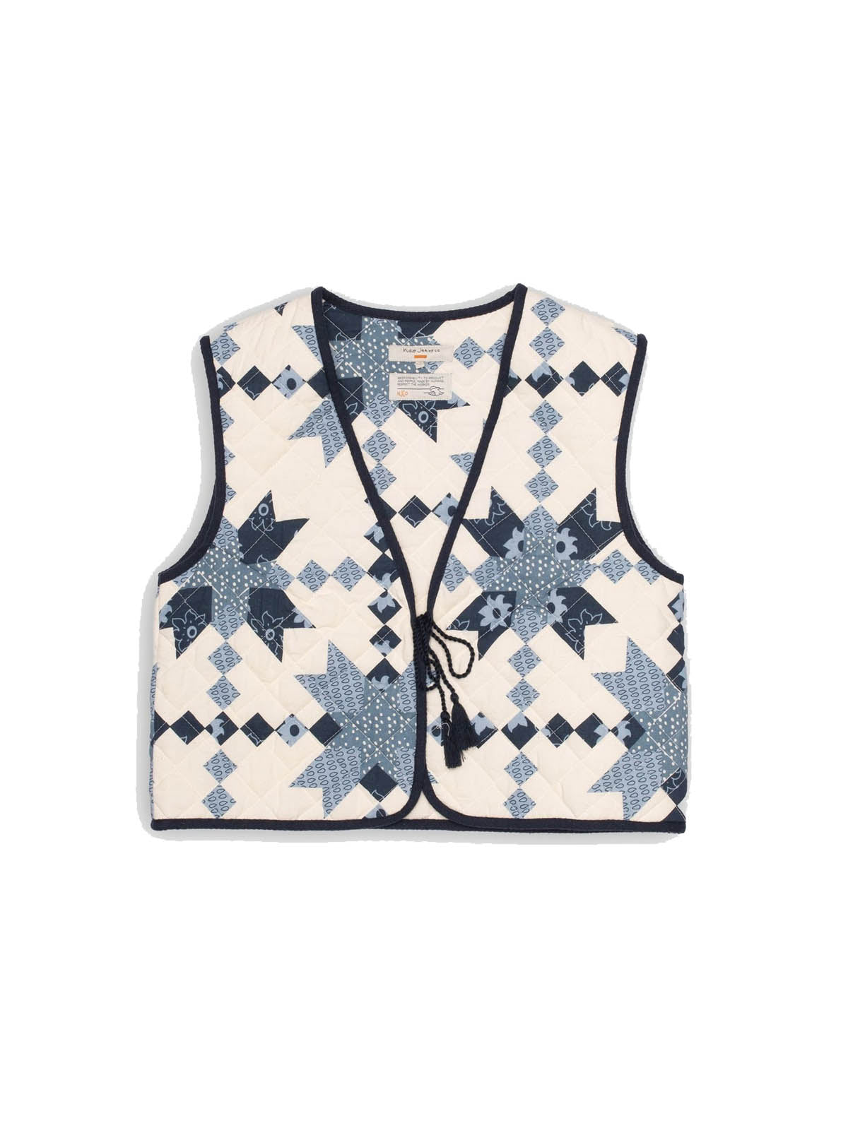 Nudie Jeans Co W's Lill Quilted Cotton Vest Offwhite/Blue