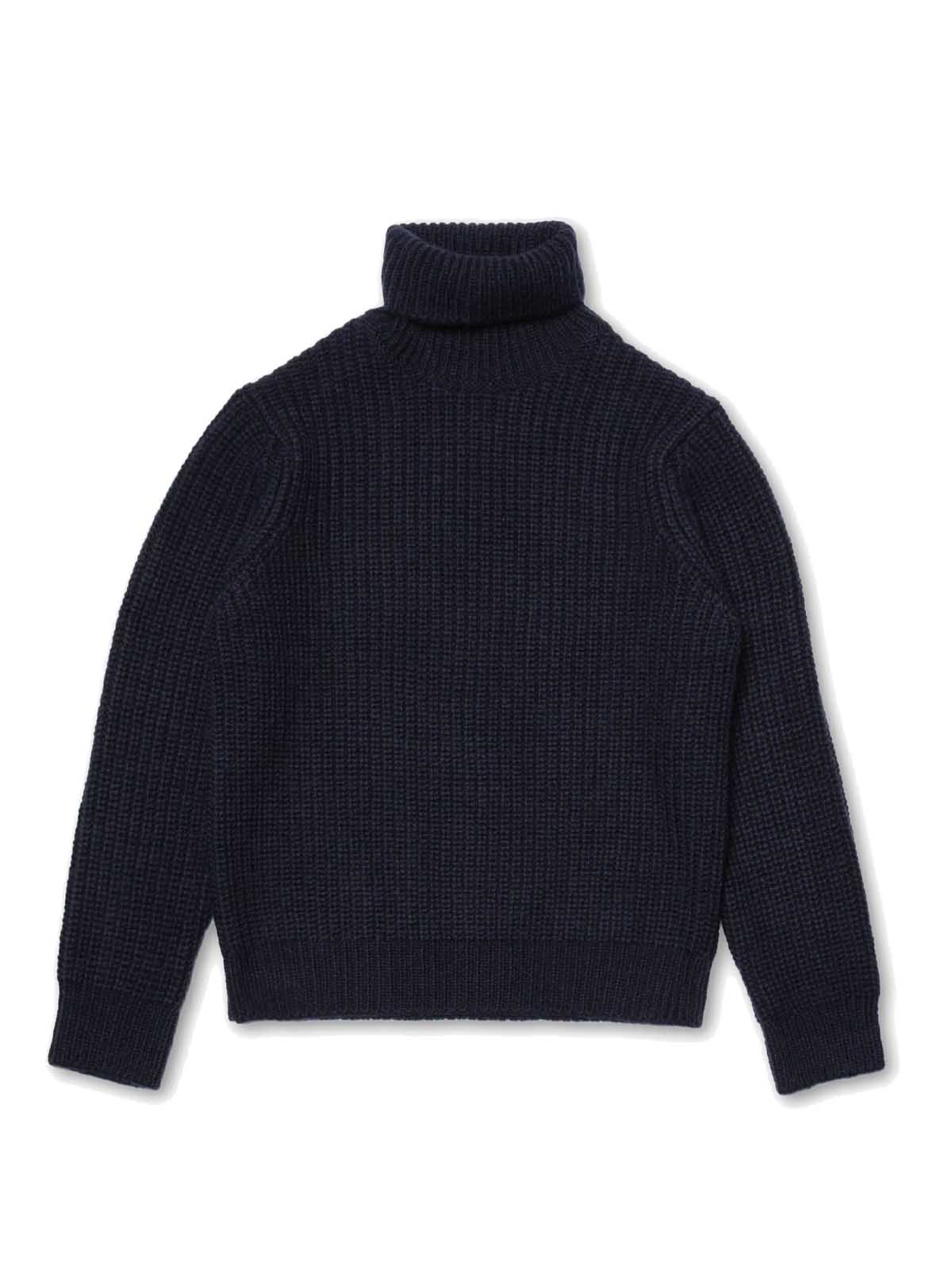 Nudie Jeans Co August Chunky Rollneck Knit Navy