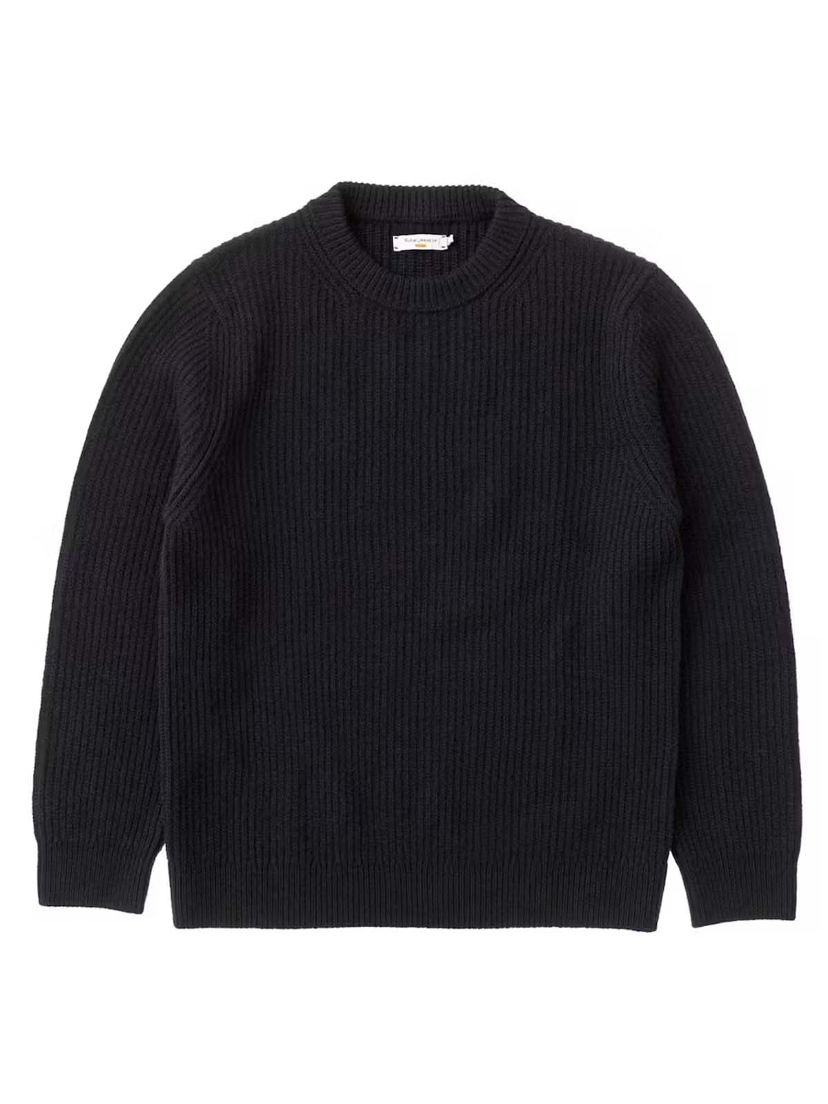 Nudie Jeans Co August Rib Wool Sweater Navy