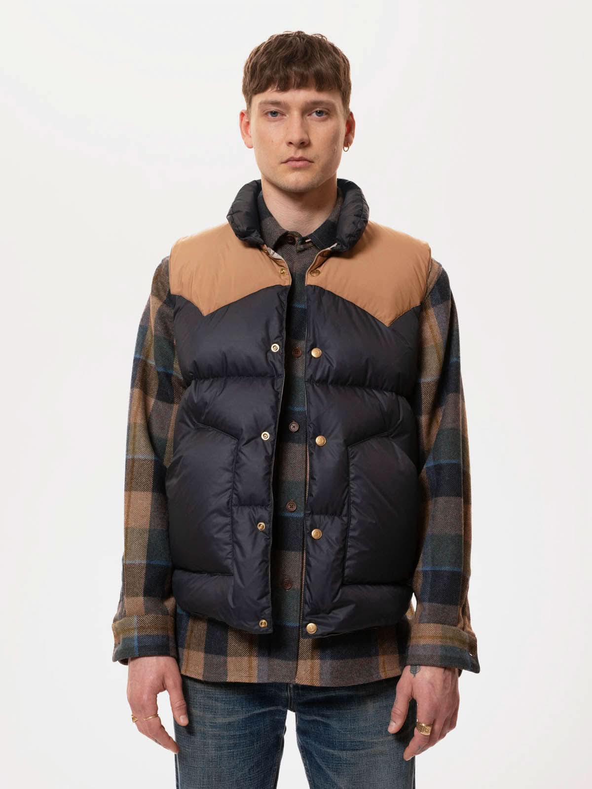 Nudie Jeans Co Kirk Puffer Vest Navy