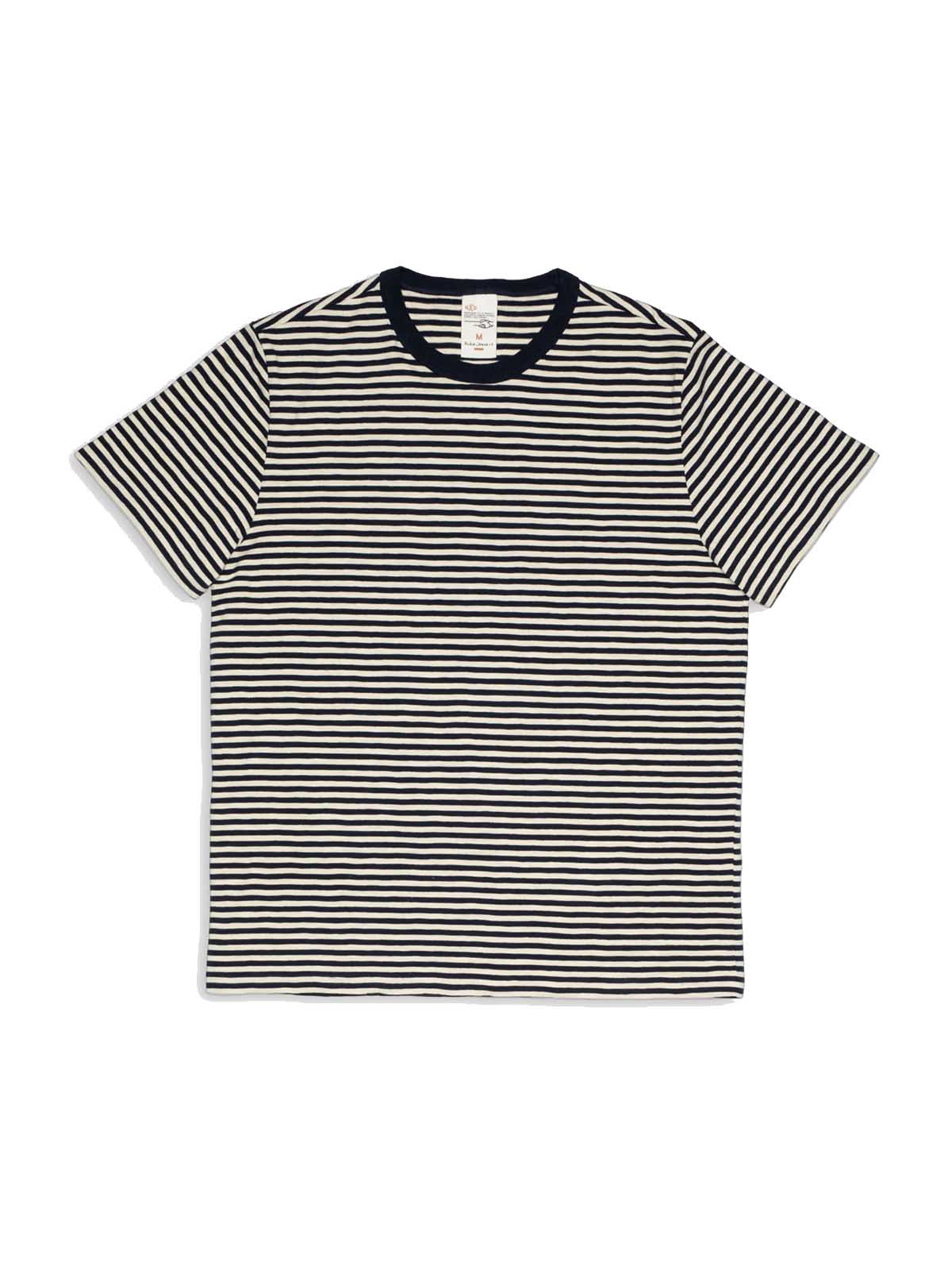 Nudie Jeans Co Roy Slub Stripe T-Shirt Blue Offwhite