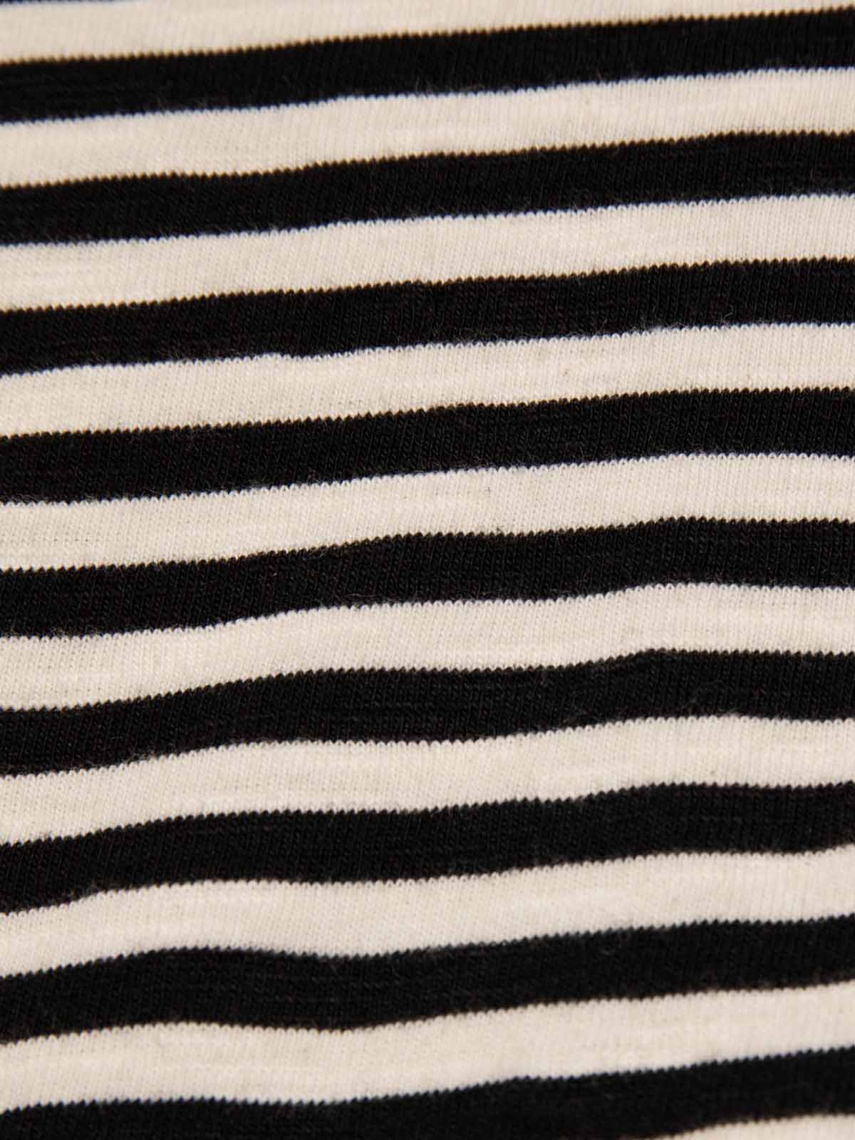 Nudie Jeans Co Roy Slub Stripe T-Shirt Ecru Black