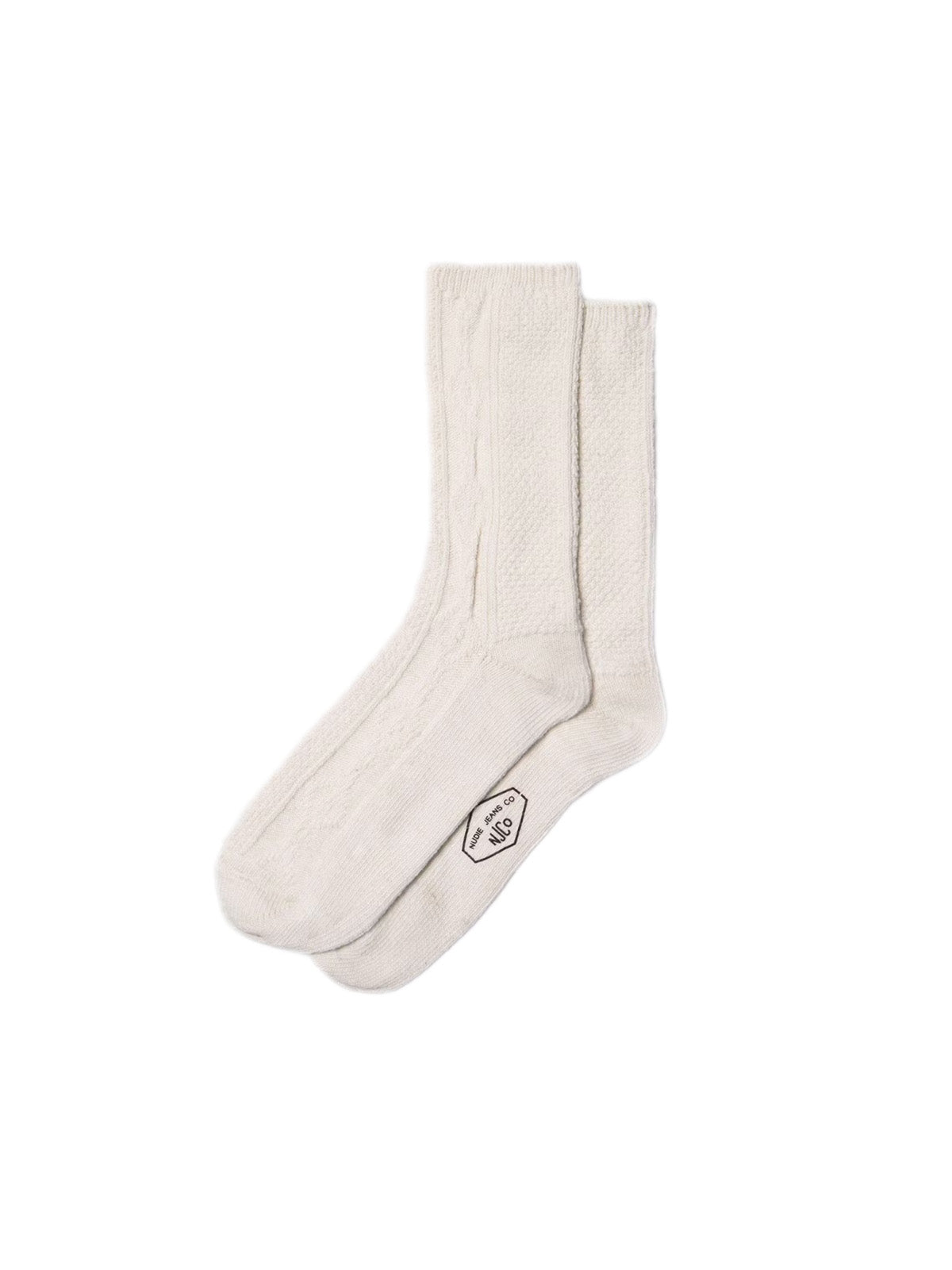 Nudie Jeans Co Women Cable Socks Offwhite OS