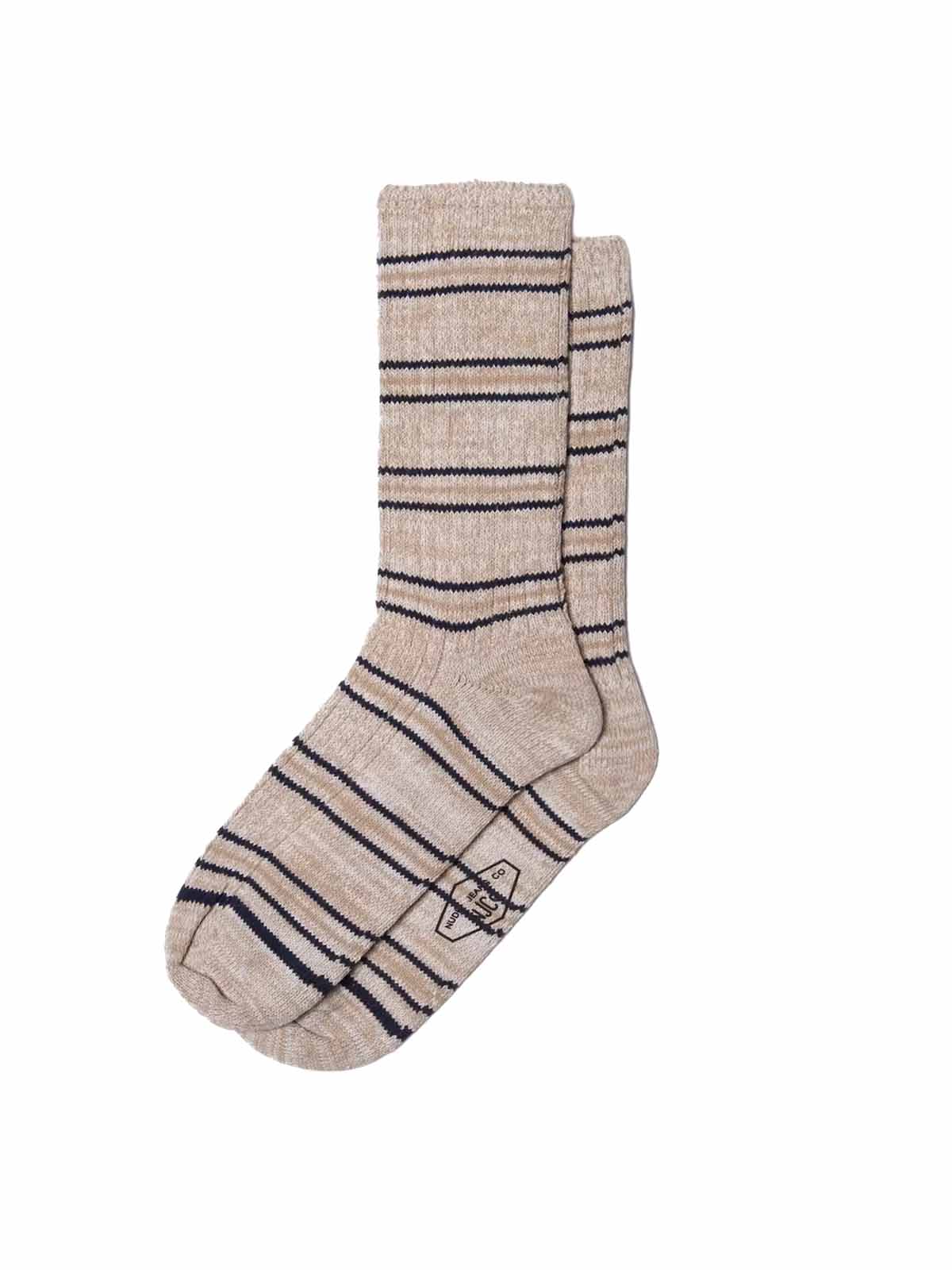 Nudie Jeans Co Women Chunky Socks Prairie Stripe Sand OS