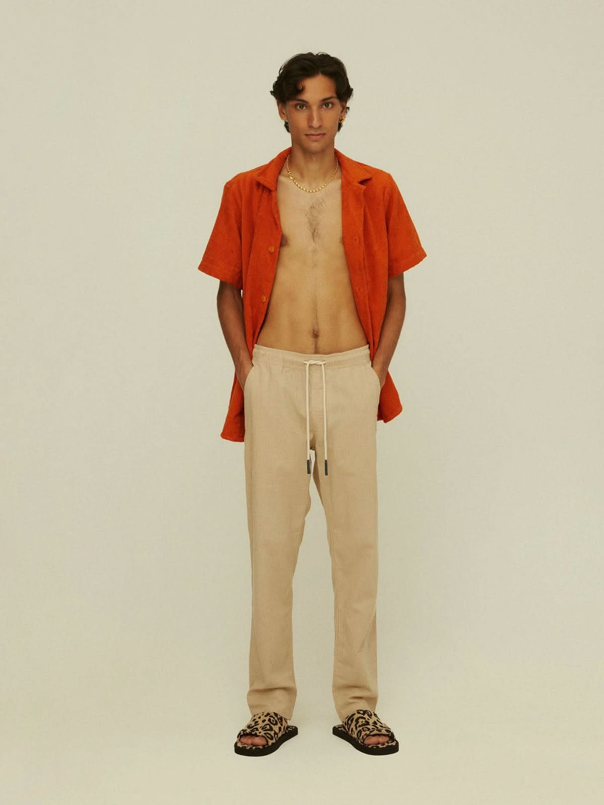 OAS Beige Linen Long Pants