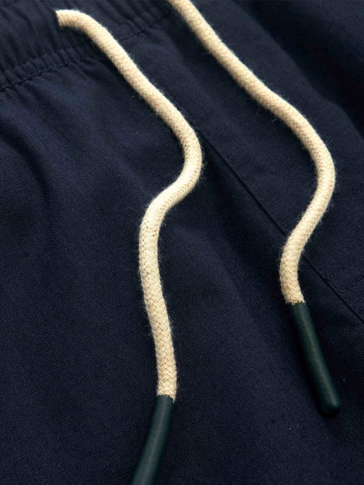 OAS Navy Linen Long Pants