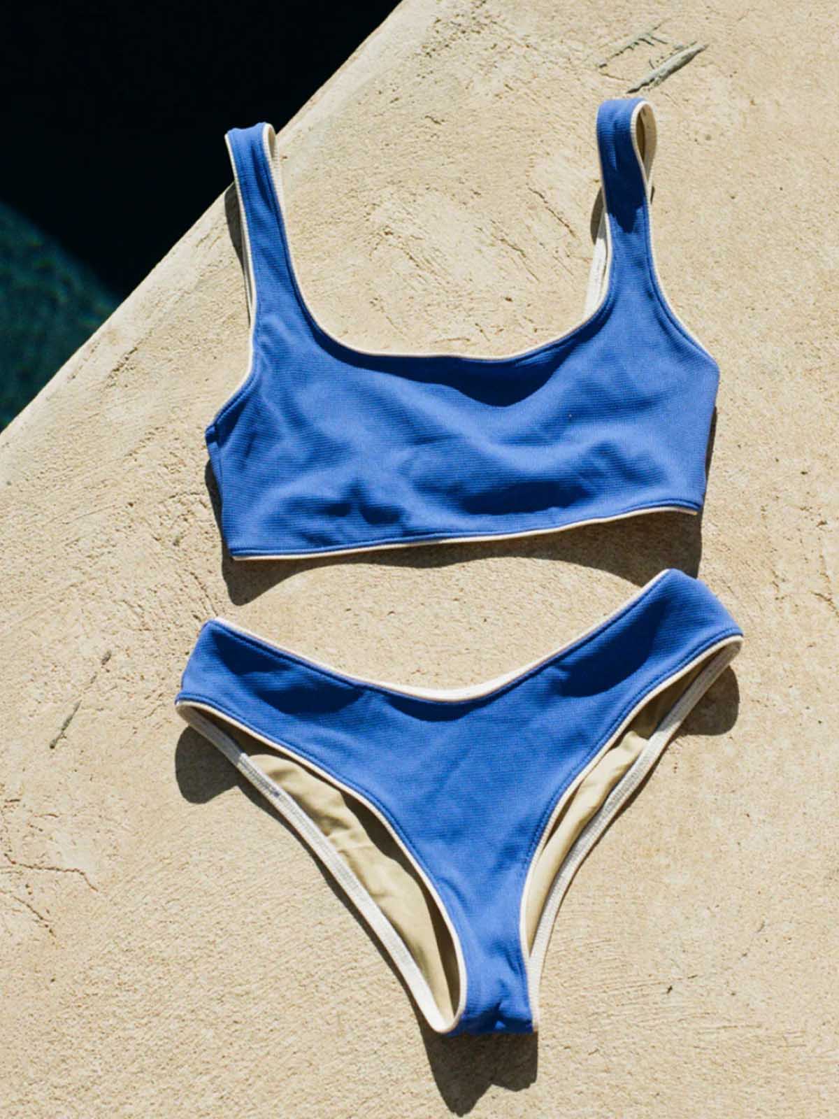 OY Surf Bikini Bottom Calima Tiefseeblau Piqué
