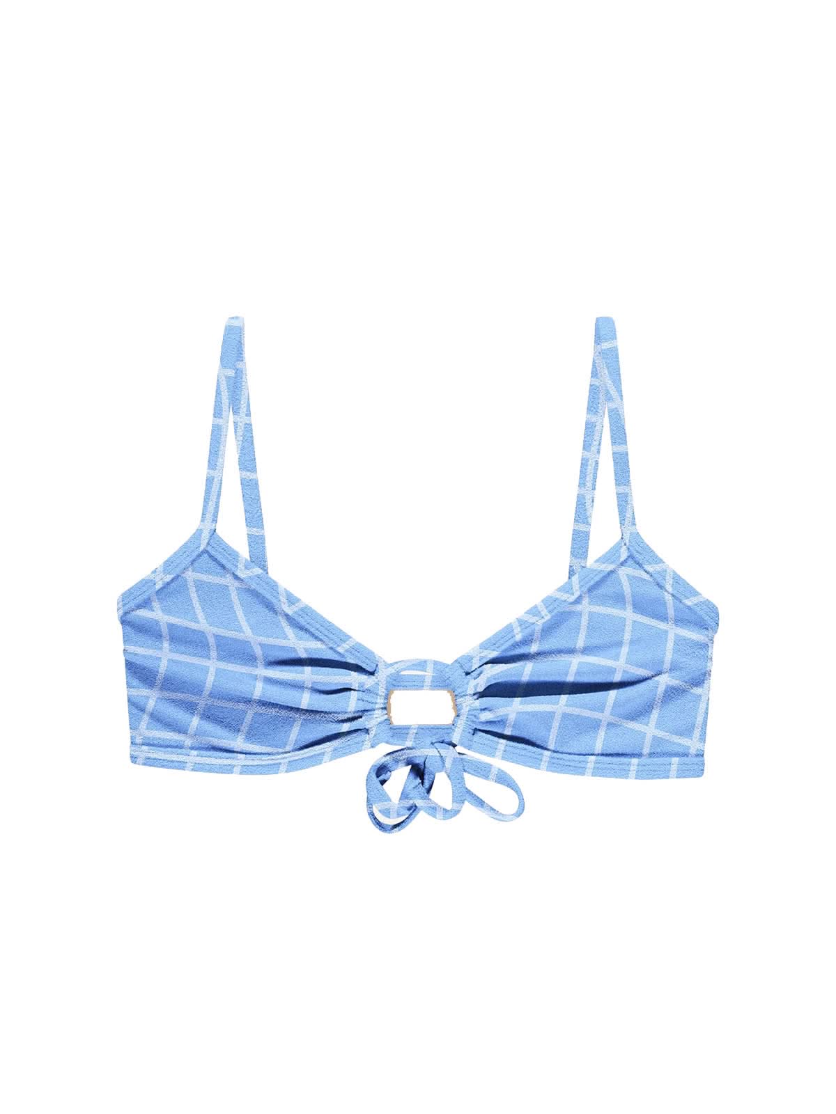 OY Surf Bikini Top Joran Blue Pool Print Terry