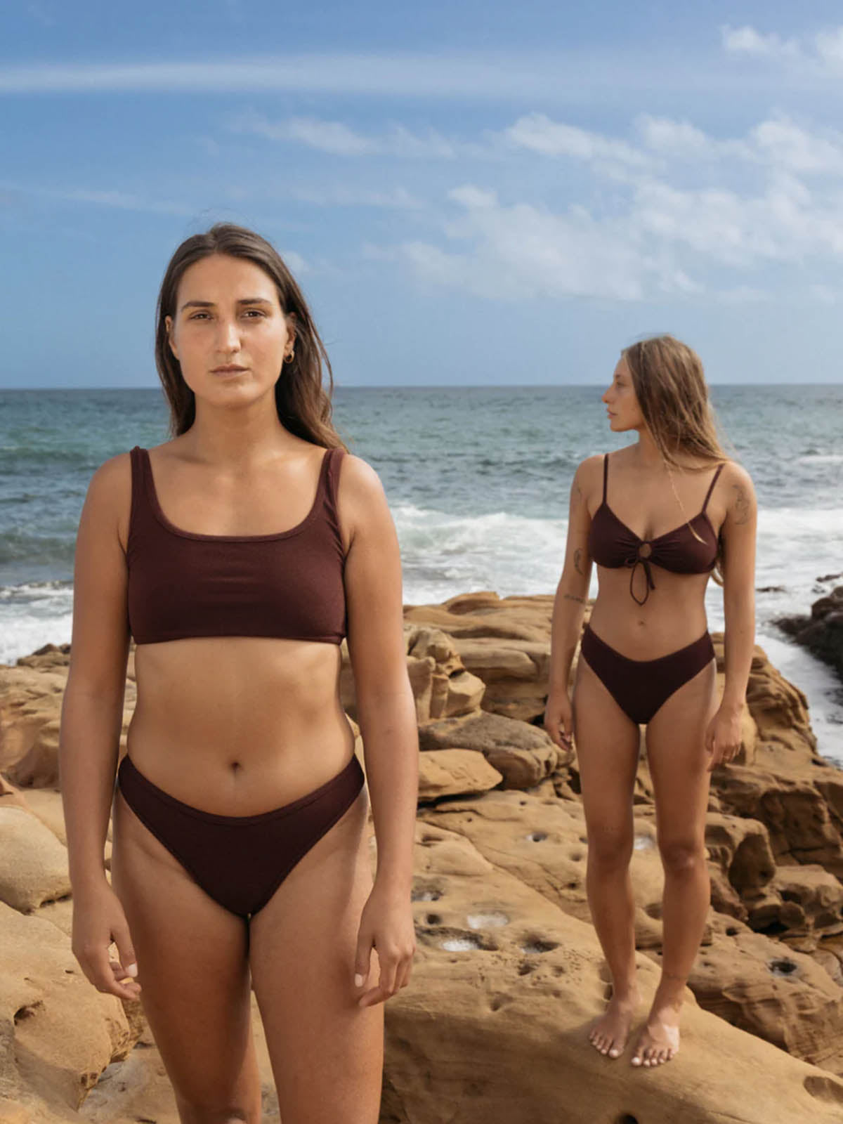 OY Surf Bikini Top Vento Dark Brown Terry
