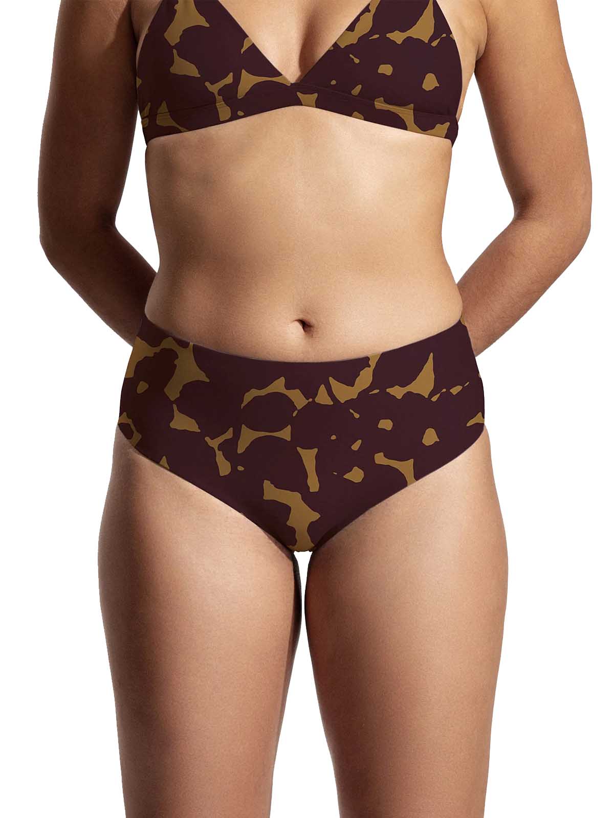 OY surf Surf Bikini Bottom Fugu Hibiskus Print Recycled Nylon