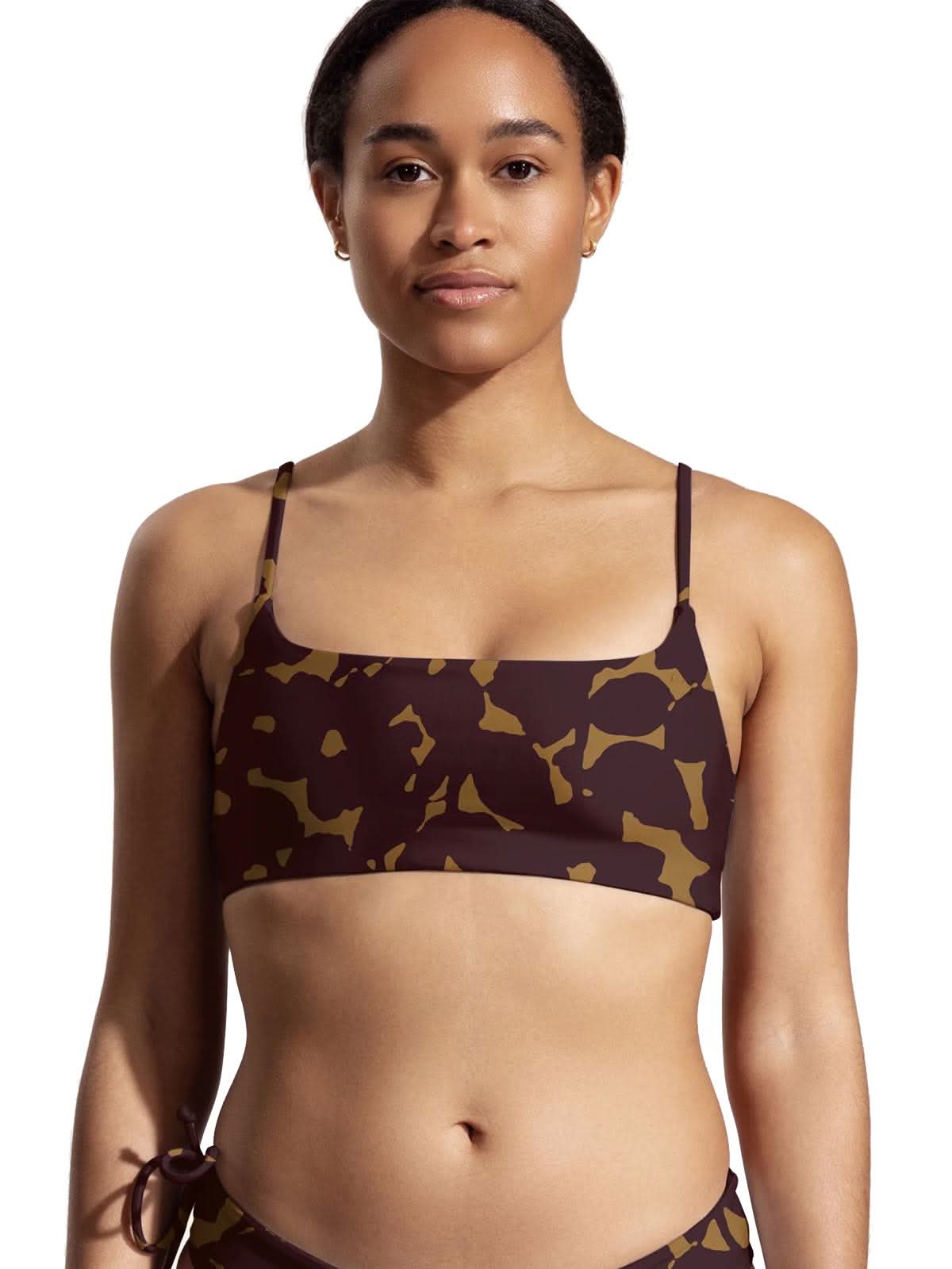 OY surf Surf Bikini Top Buri Hibiskus Print Recycled Nylon