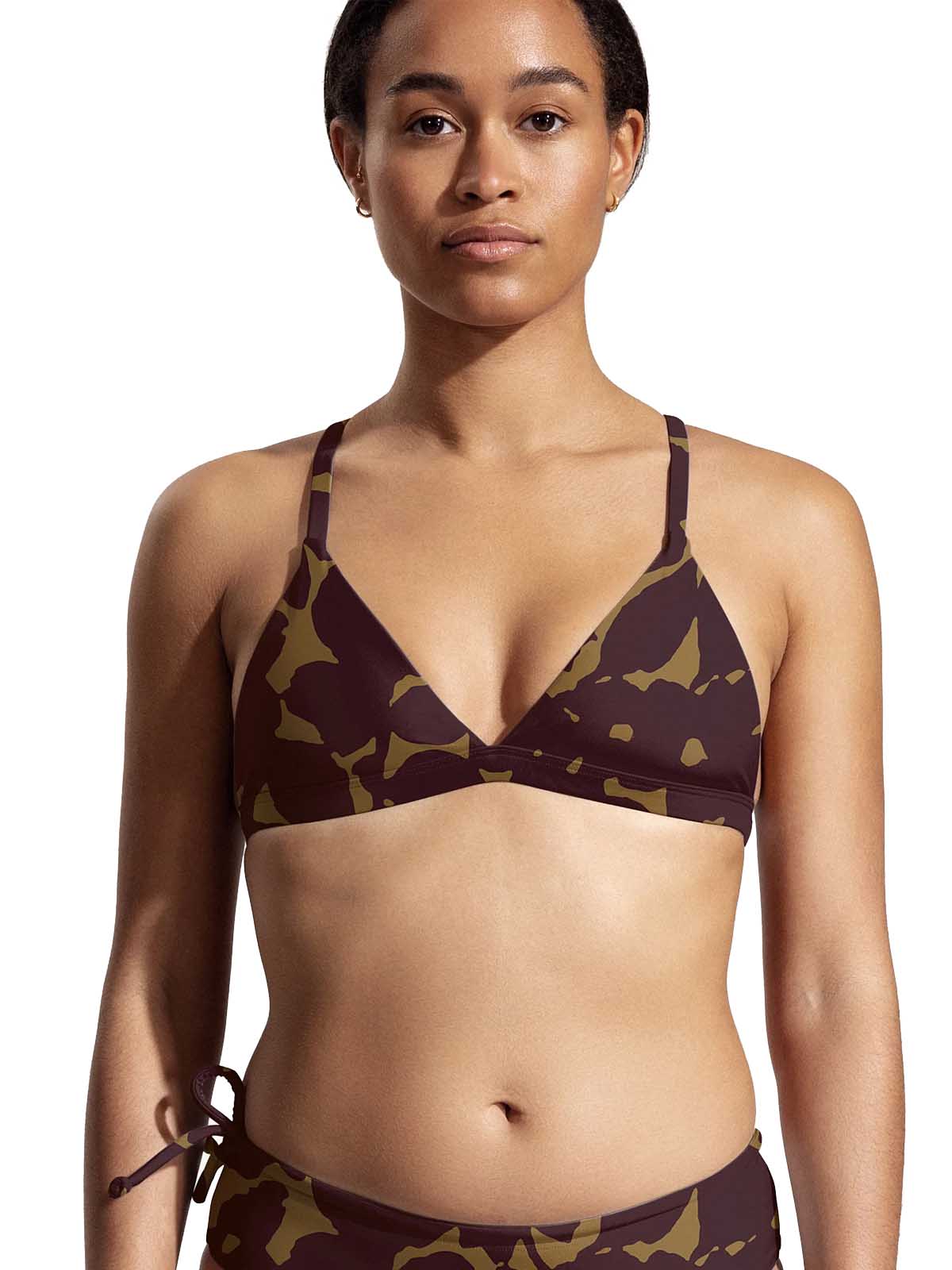 OY surf Surf Bikini Top Esox Hibiskus Print Recycled Nylon