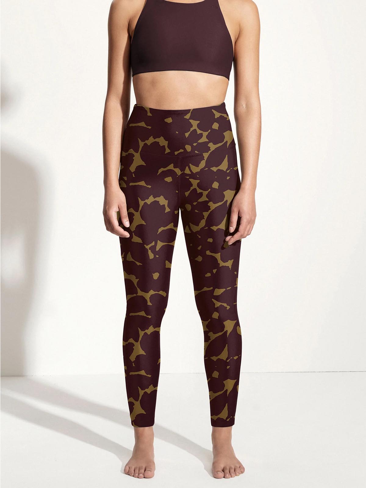 OY Surf Yoga Leggins Larimar Hibiskus Print Recycled Nylon