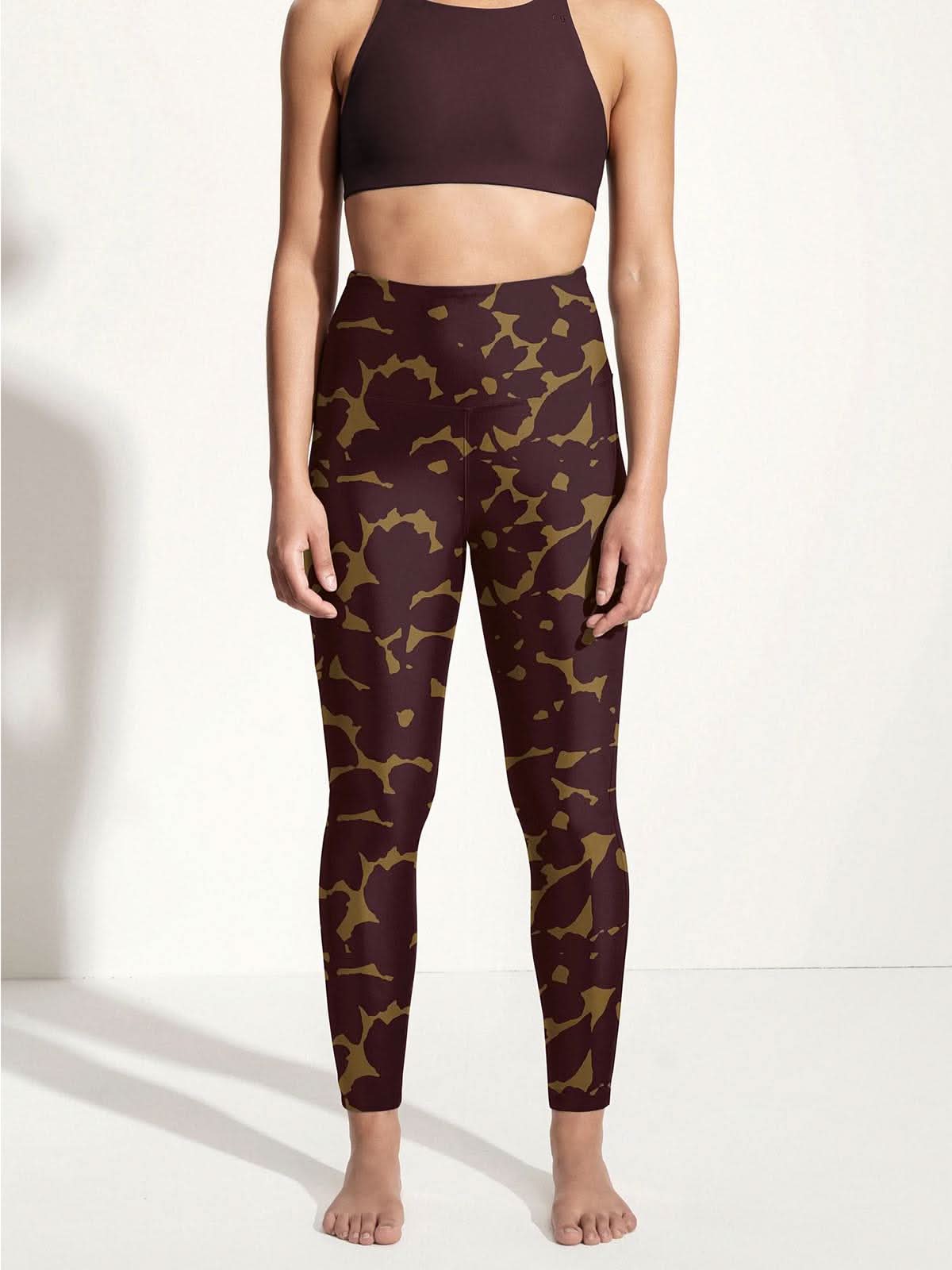 OY Surf Yoga Leggins Larimar Hibiskus Print Recycled Nylon