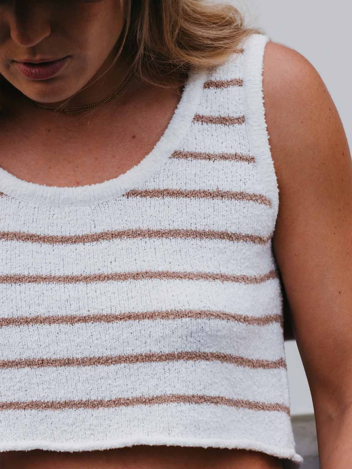 Ottway W's Brisa Textured Rib Knit Tank Striped