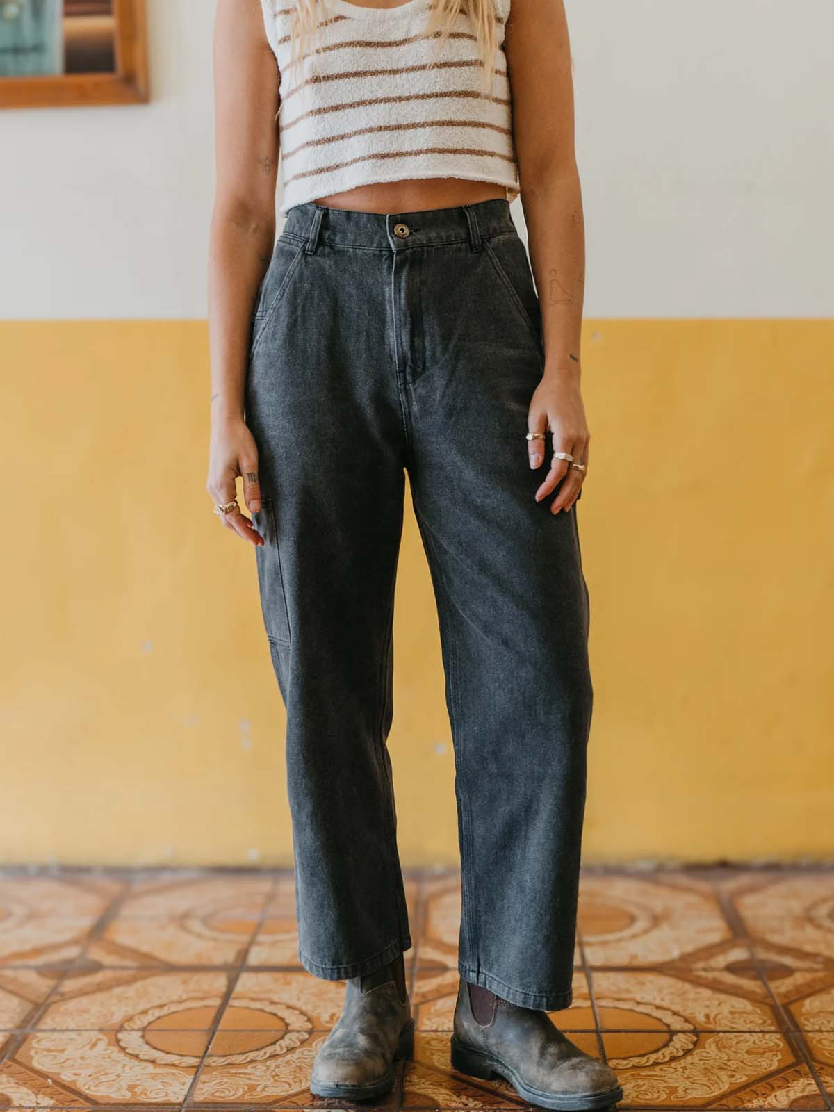 Ottway W's JMM Series Baggy Jeans Black Washed