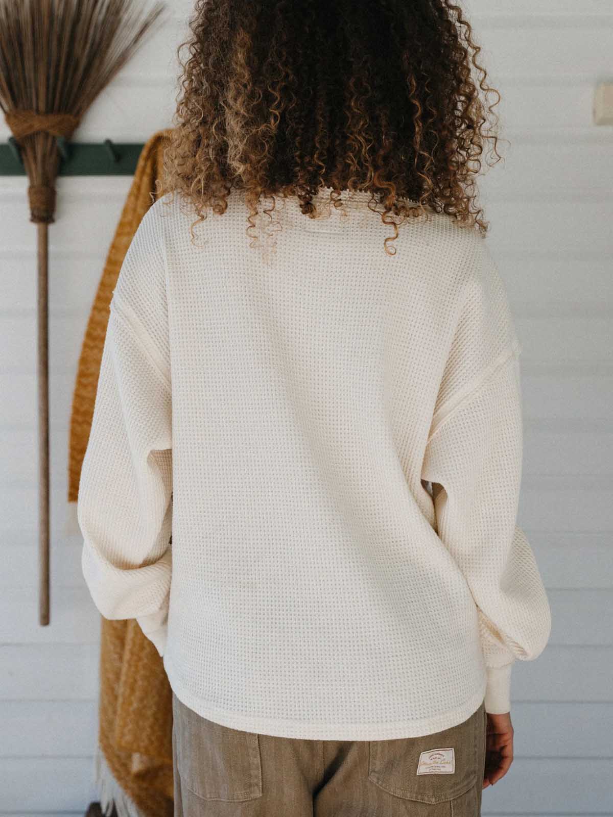 Ottway W's Waffle Crew Neck LS White