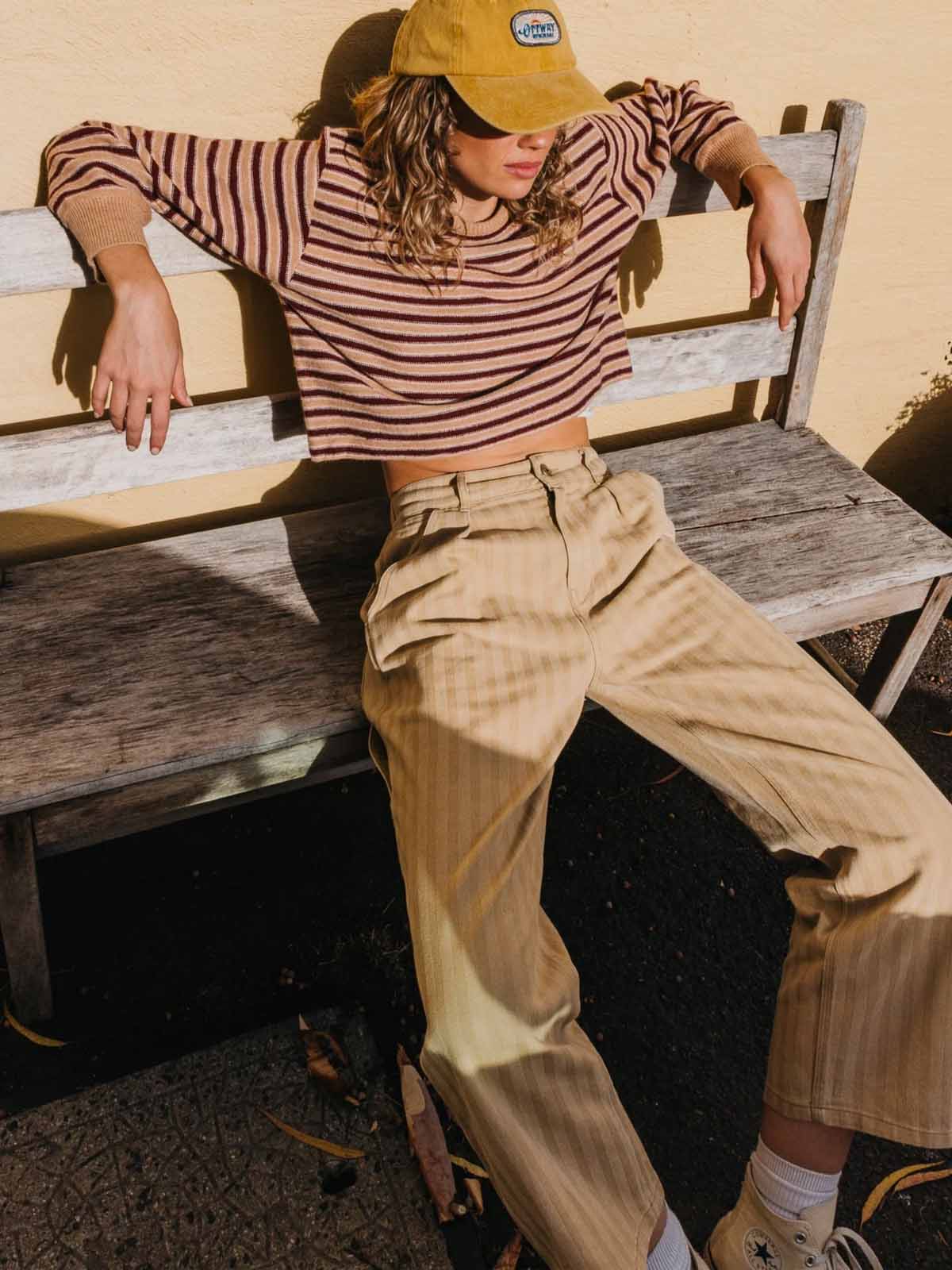 Ottway W's Ben Roy Baggy Pleated Pants Light Brown