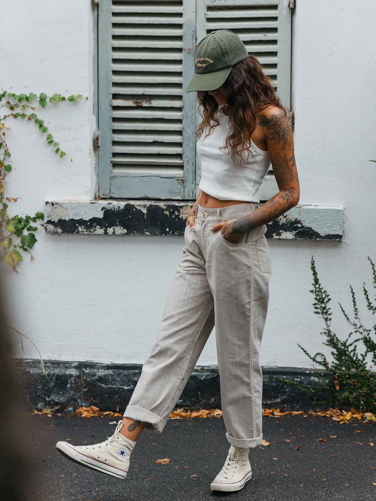 Ottway W's Ziggy Striped Textured Pants Natural